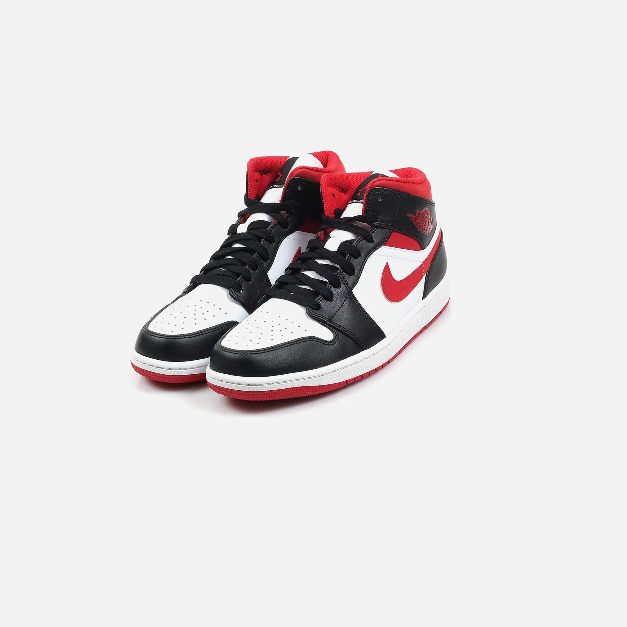 Air Jordan 1 Mid Gym Red Black White Motion Support Square Toe