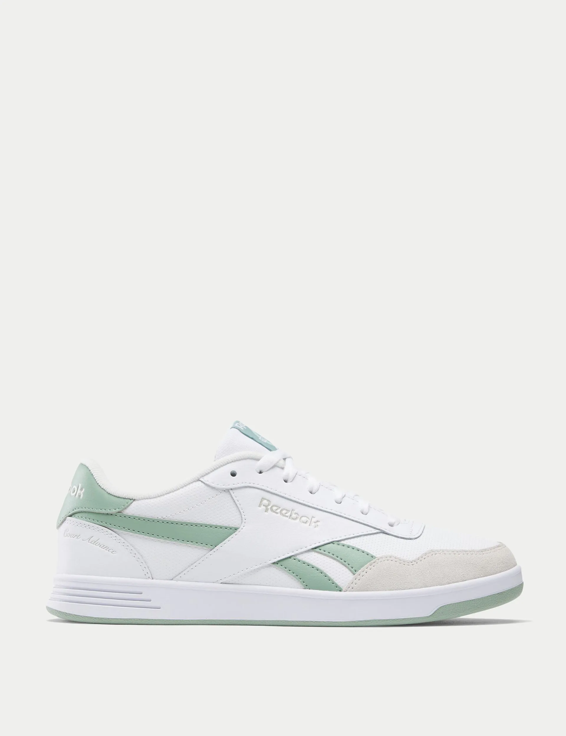 Court Advance Shoes - White/Hybrid Green/Barely Grey Snowy running traction