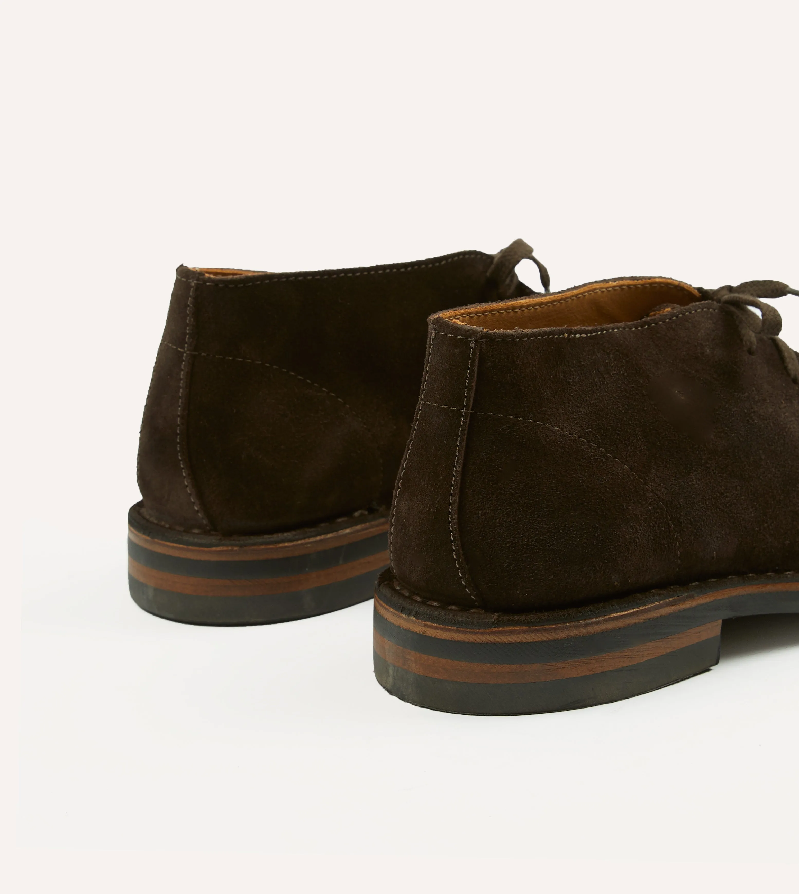 principal Tailored ease Crosby Moc-Toe Chukka Boot Dark Brown Roughout Suede with Rubber Sole