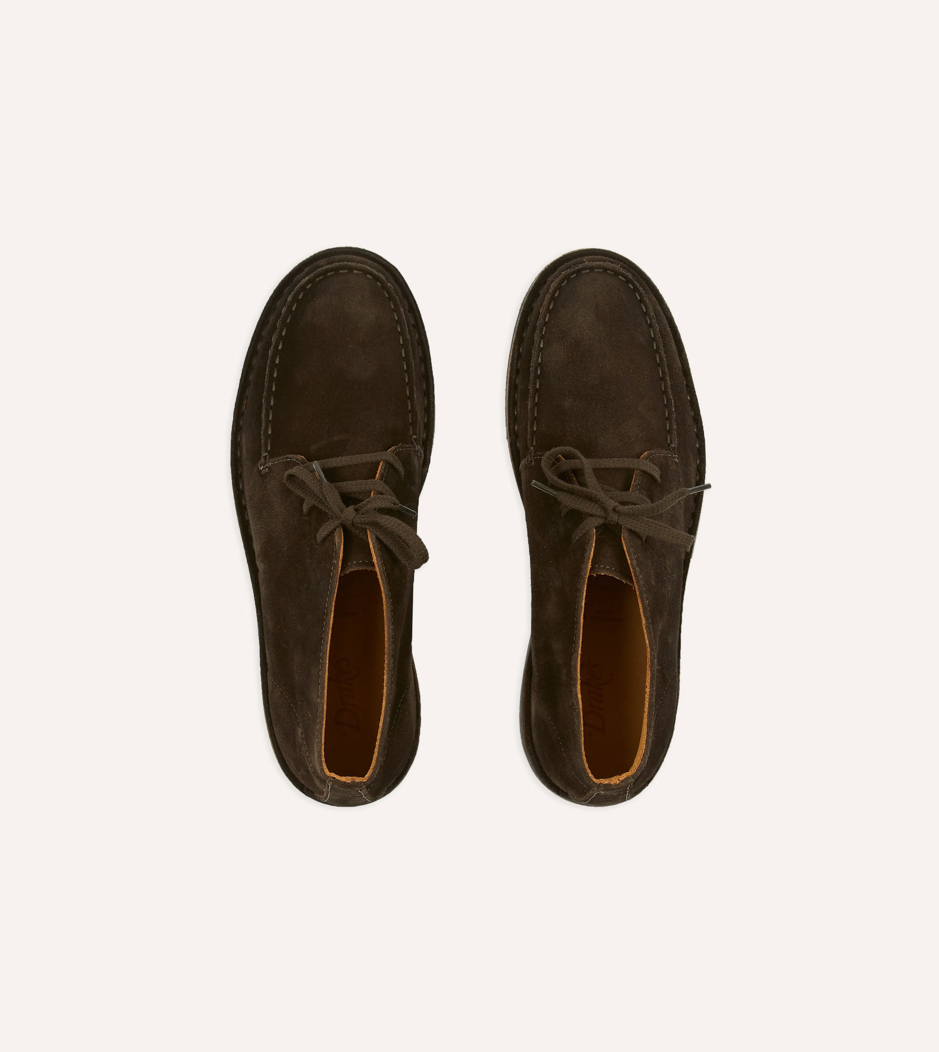 Mountain Crosby Moc-Toe Chukka Boot Dark Brown Roughout Suede with Rubber Sole