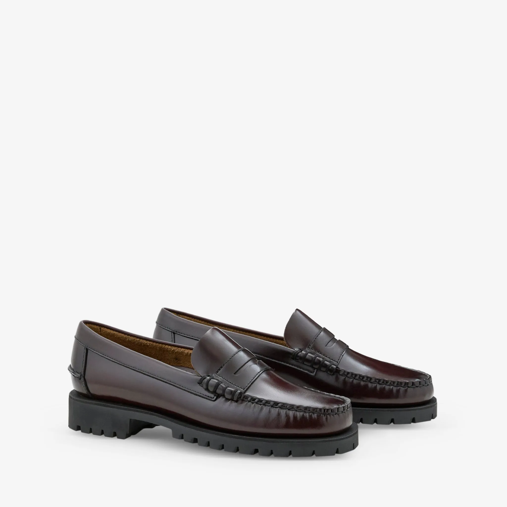 Chunky Sole Quick Jog Dan Lug Brown Burgundy