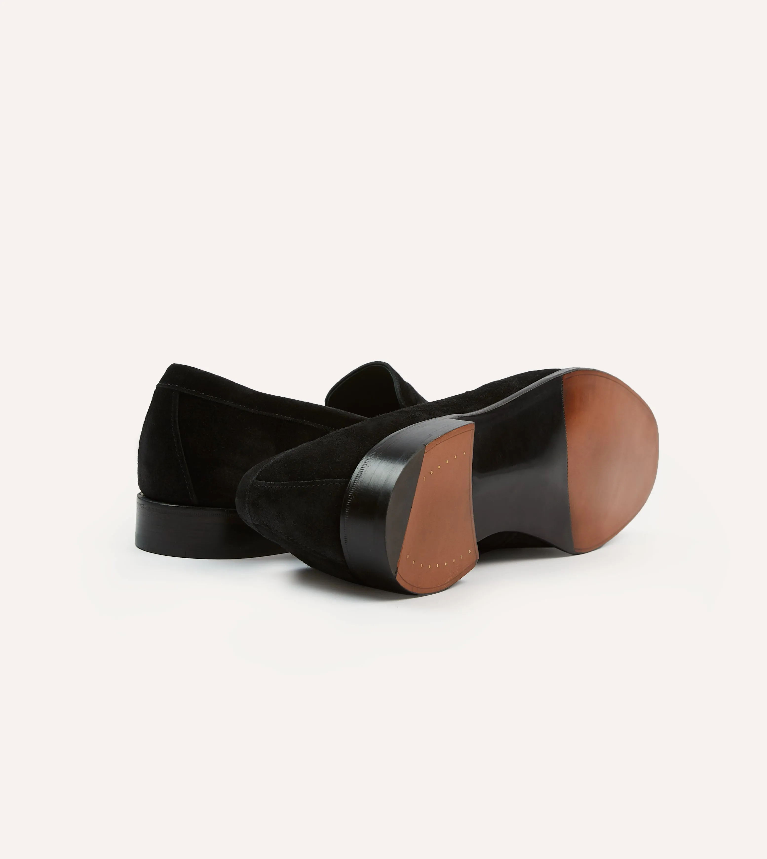 wooden Drake's by A. Levine Black Suede Charles Mk II Goodyear Welted Penny Loafer