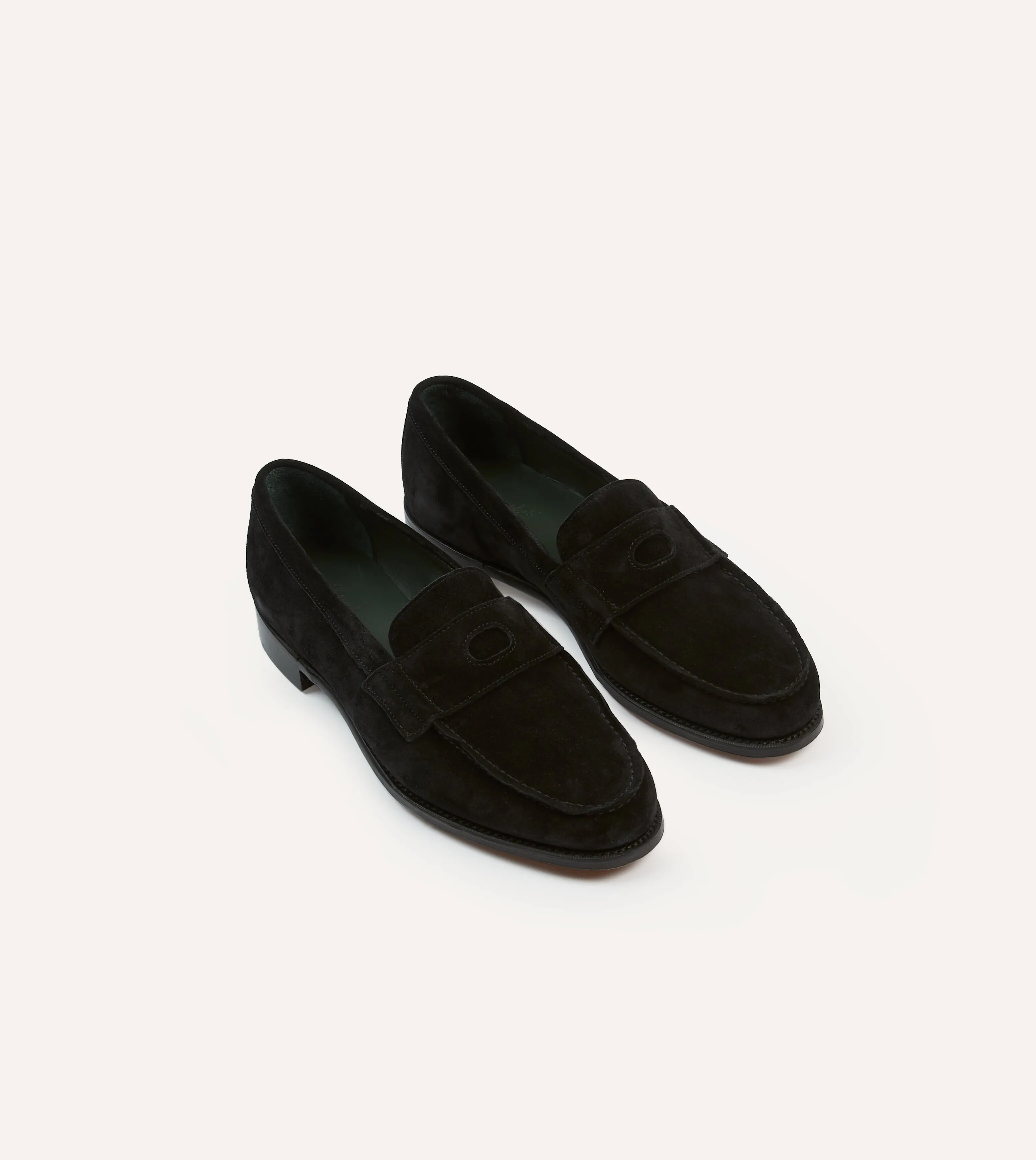 Drake's by A. Levine Black Suede Charles Mk II Goodyear Welted Penny Loafer Running essentials