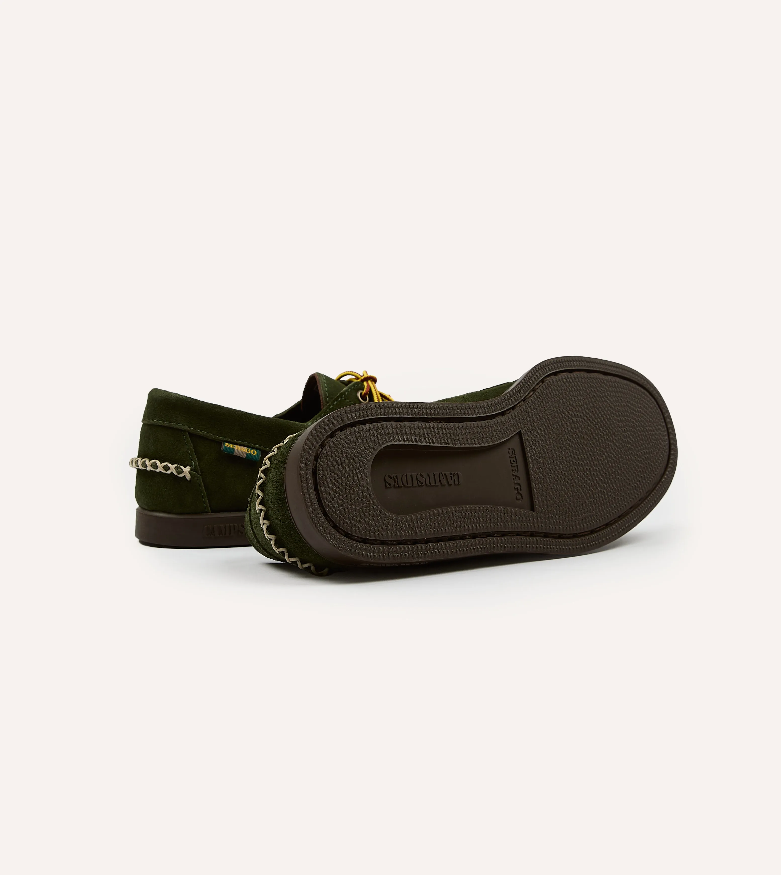 Drake's by Sebago Campsides Askook Kilt Green Suede Shoe studded