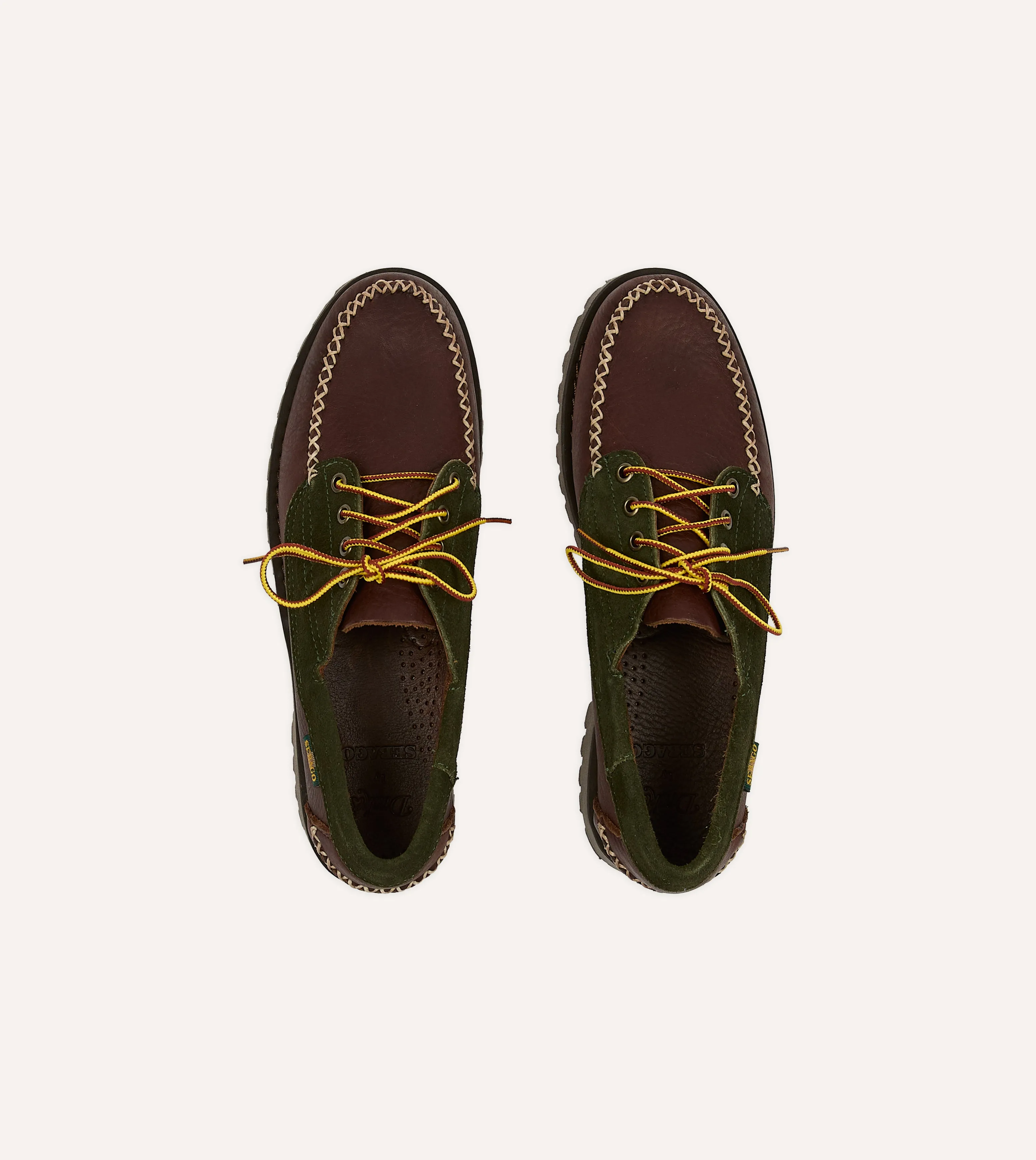 Drake's by Sebago Campsides Askook Patchwork Suede Shoe Effortless Ease