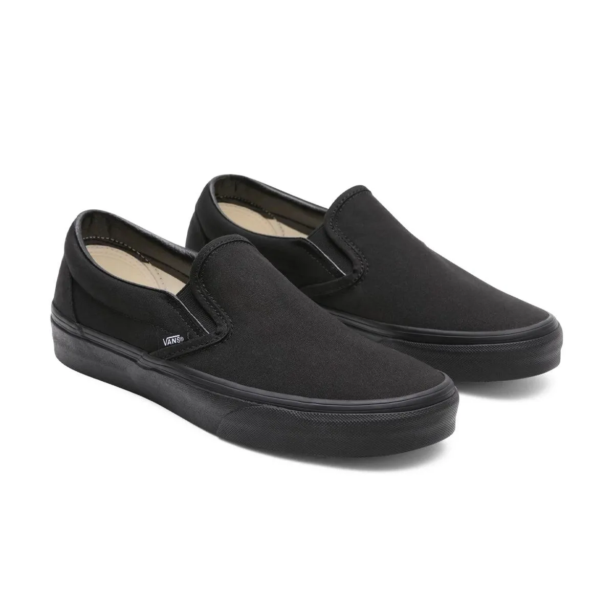 Classic Slip-On 'Triple Black' Stretch Fabric Work Commute easy move
