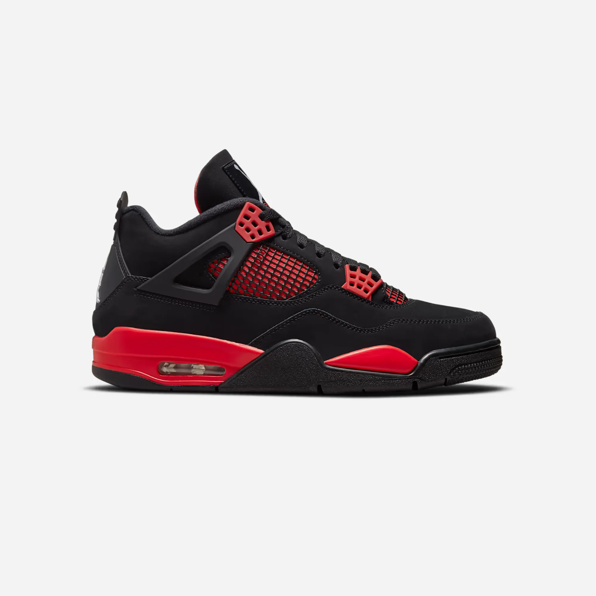 Asymmetric Lacing Designs Good Fit Nike Air Jordan 4 Retro Red Thunder