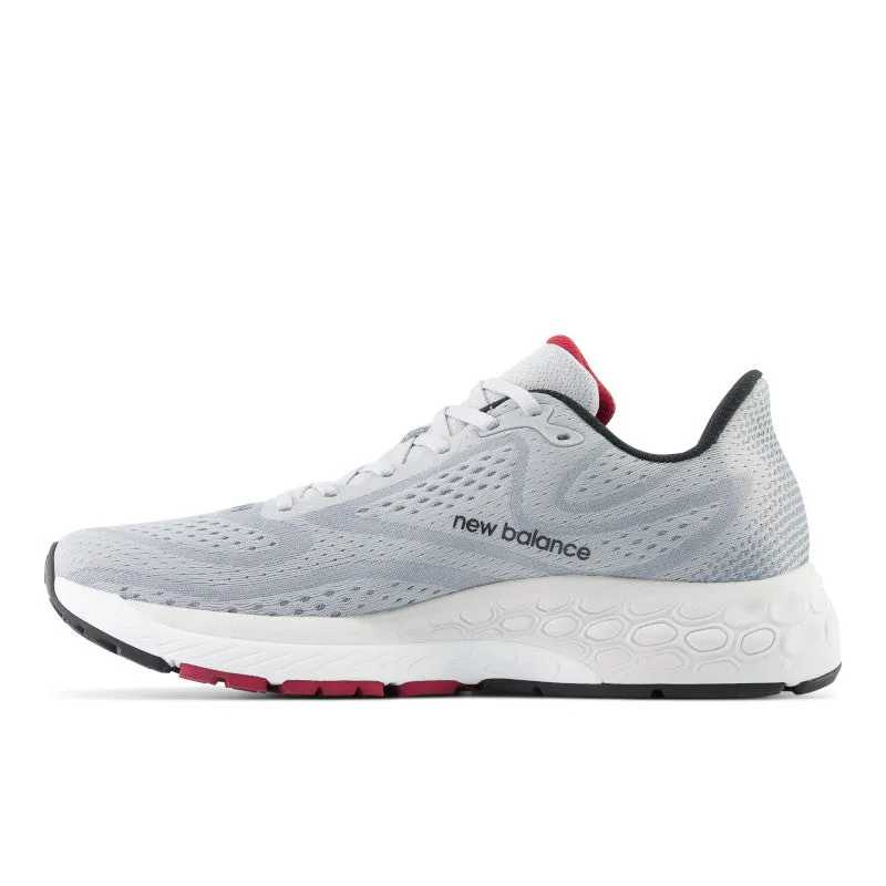 Fresh Foam X 880v13 - Aluminum Grey with Crimson and Black - Men's mid - performance shoes Comfort Midsole