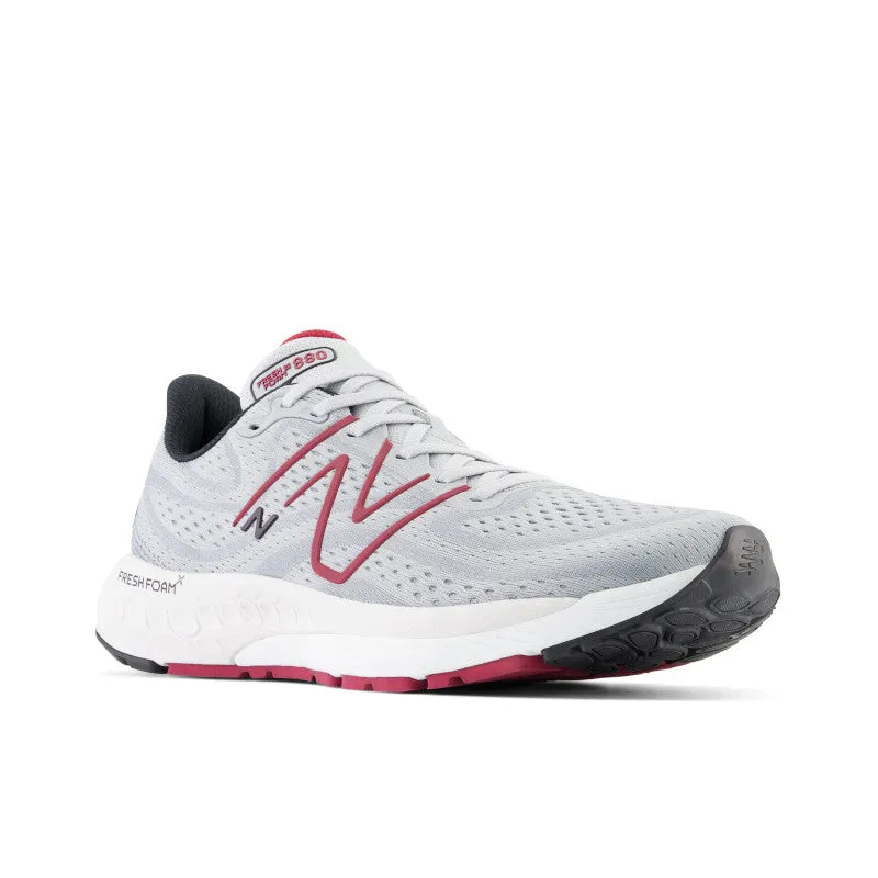 Fresh Foam X 880v13 - Aluminum Grey with Crimson and Black - Men's LeatherUpper