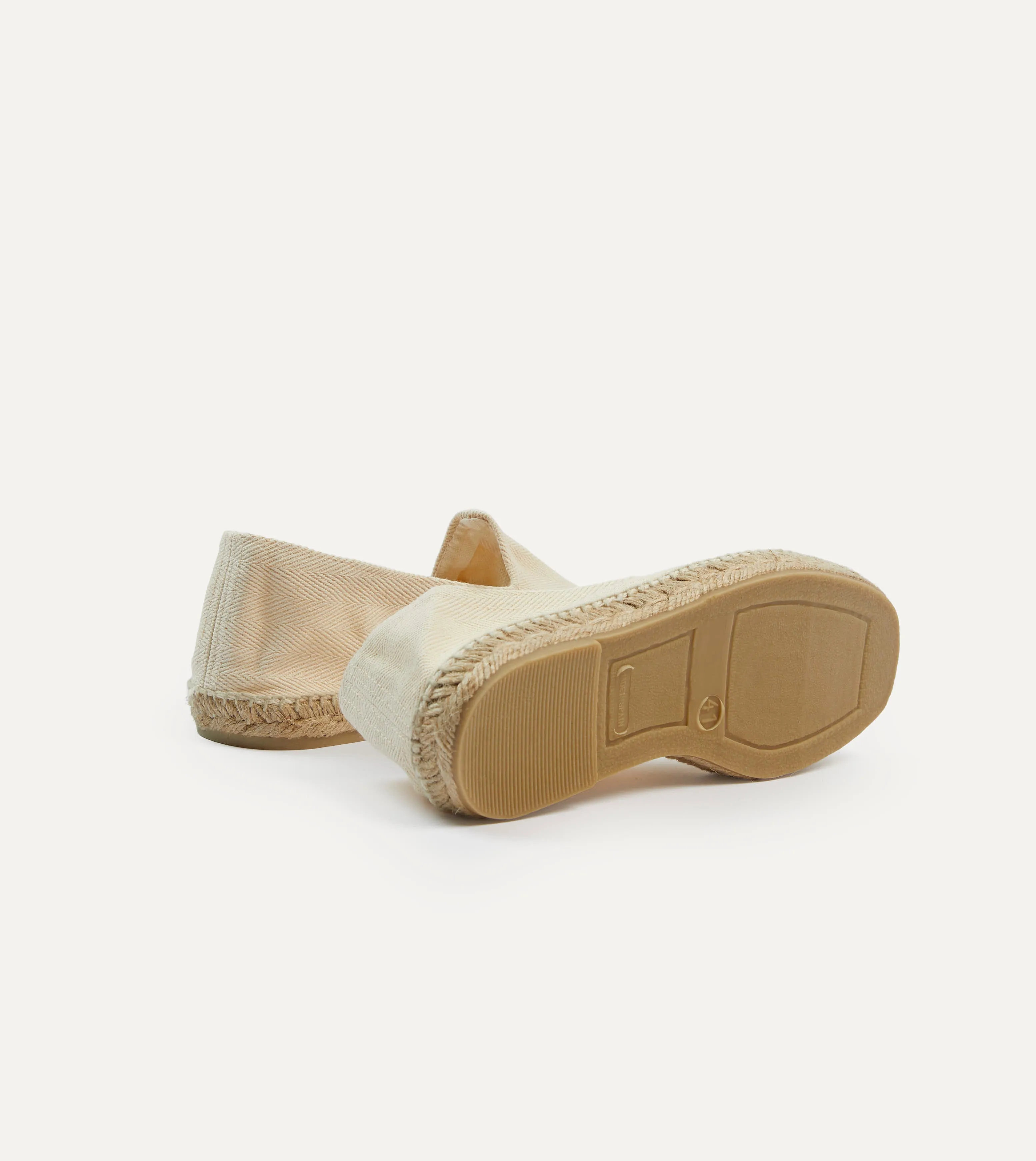 indispensable Ecru Herringbone Cotton Espadrilles