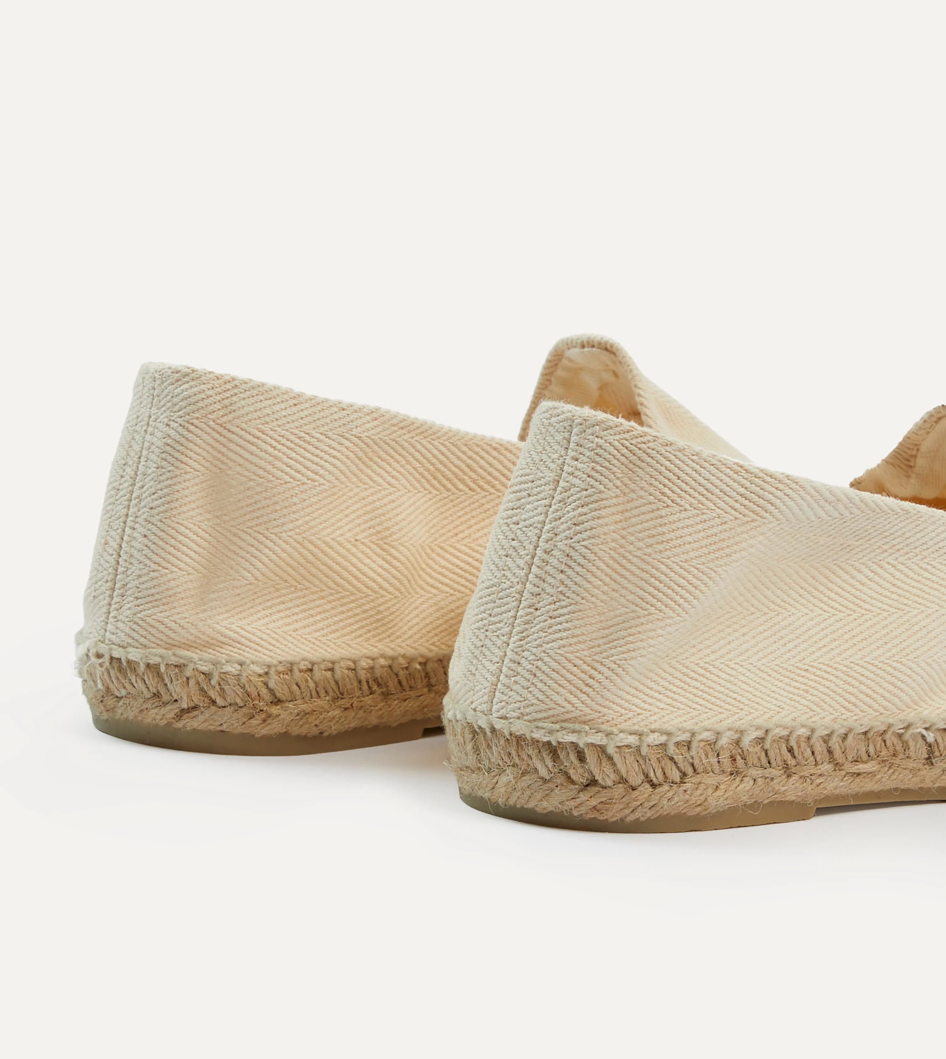 Ecru Herringbone Cotton Espadrilles Affordable spring styles