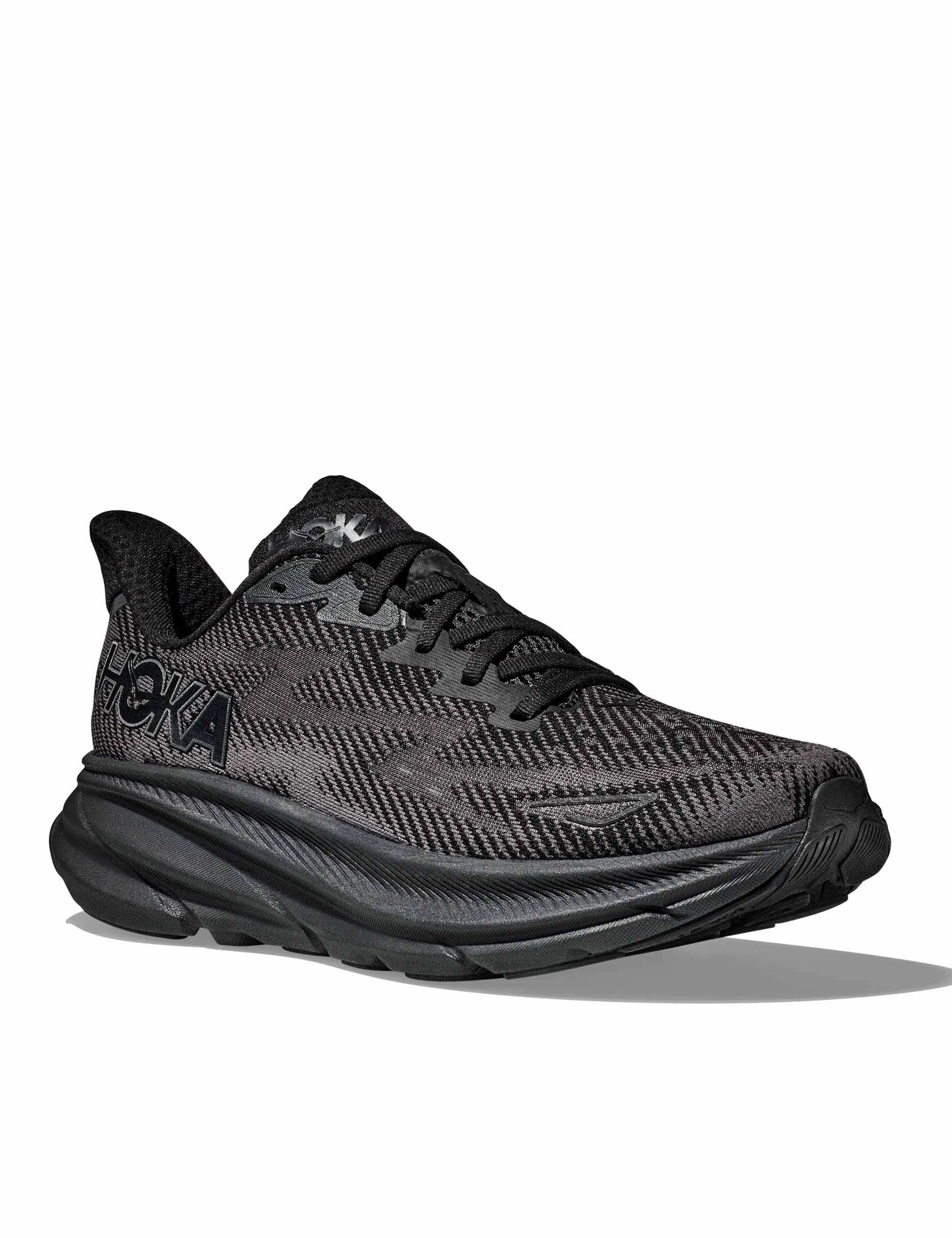 Clifton 9 - Black SyntheticLeather beginner - friendly running shoes