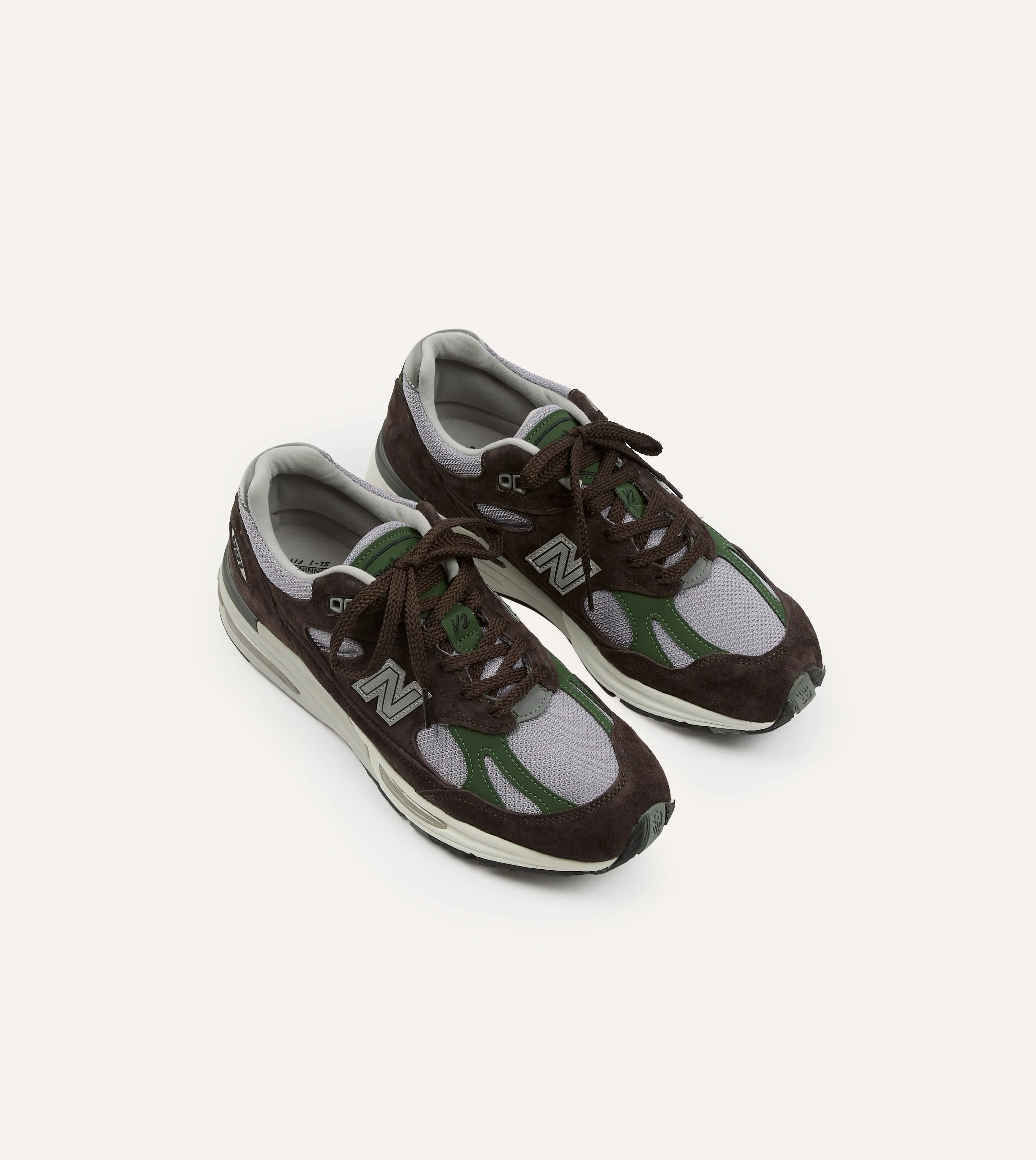 New Balance Brown 'Essentially Offbeat' Made in UK 991v2 Trainers orthopedic insole top