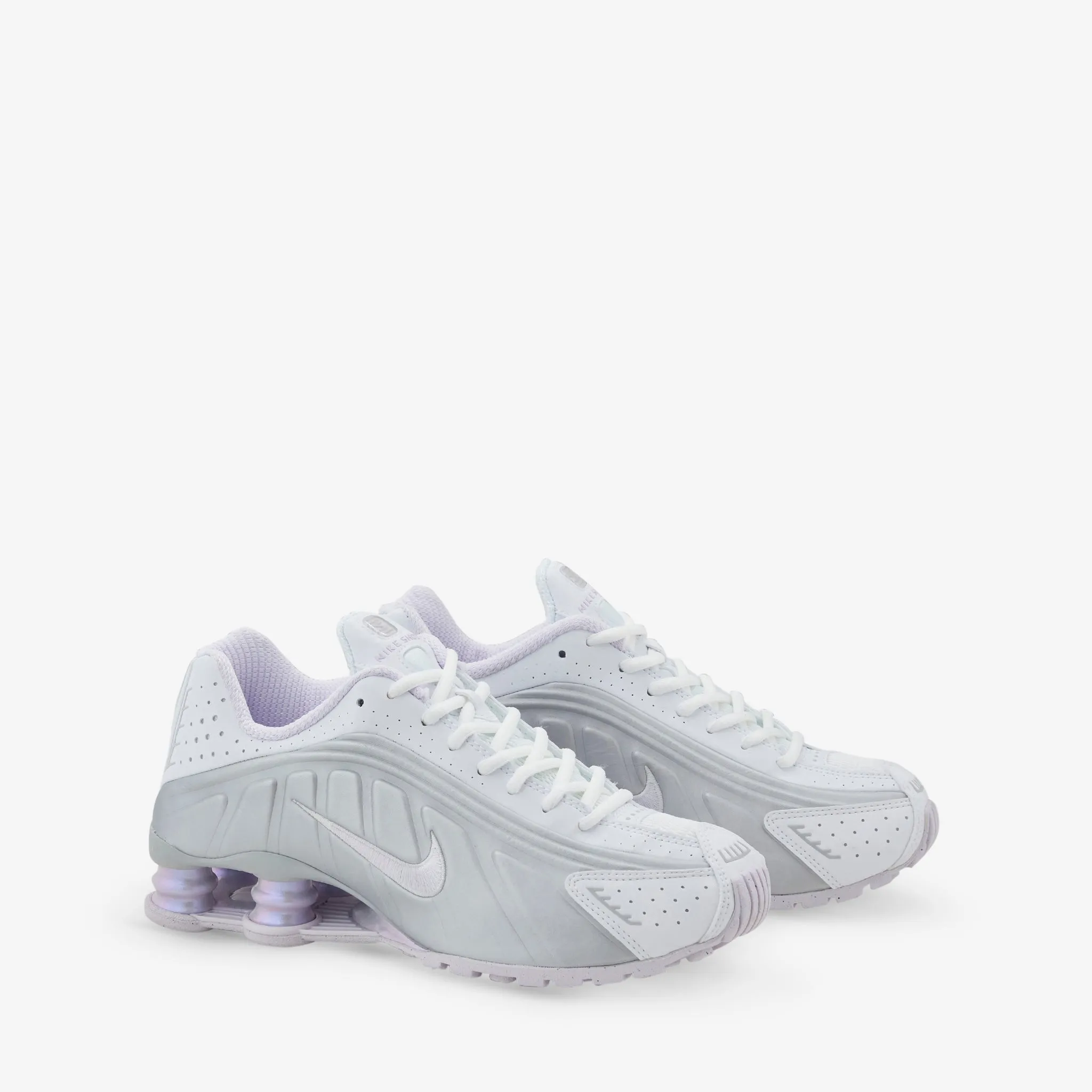 Cool Streetwear Walk Support Women's Shox R4 White | Barely Grape | MTLC Platinum