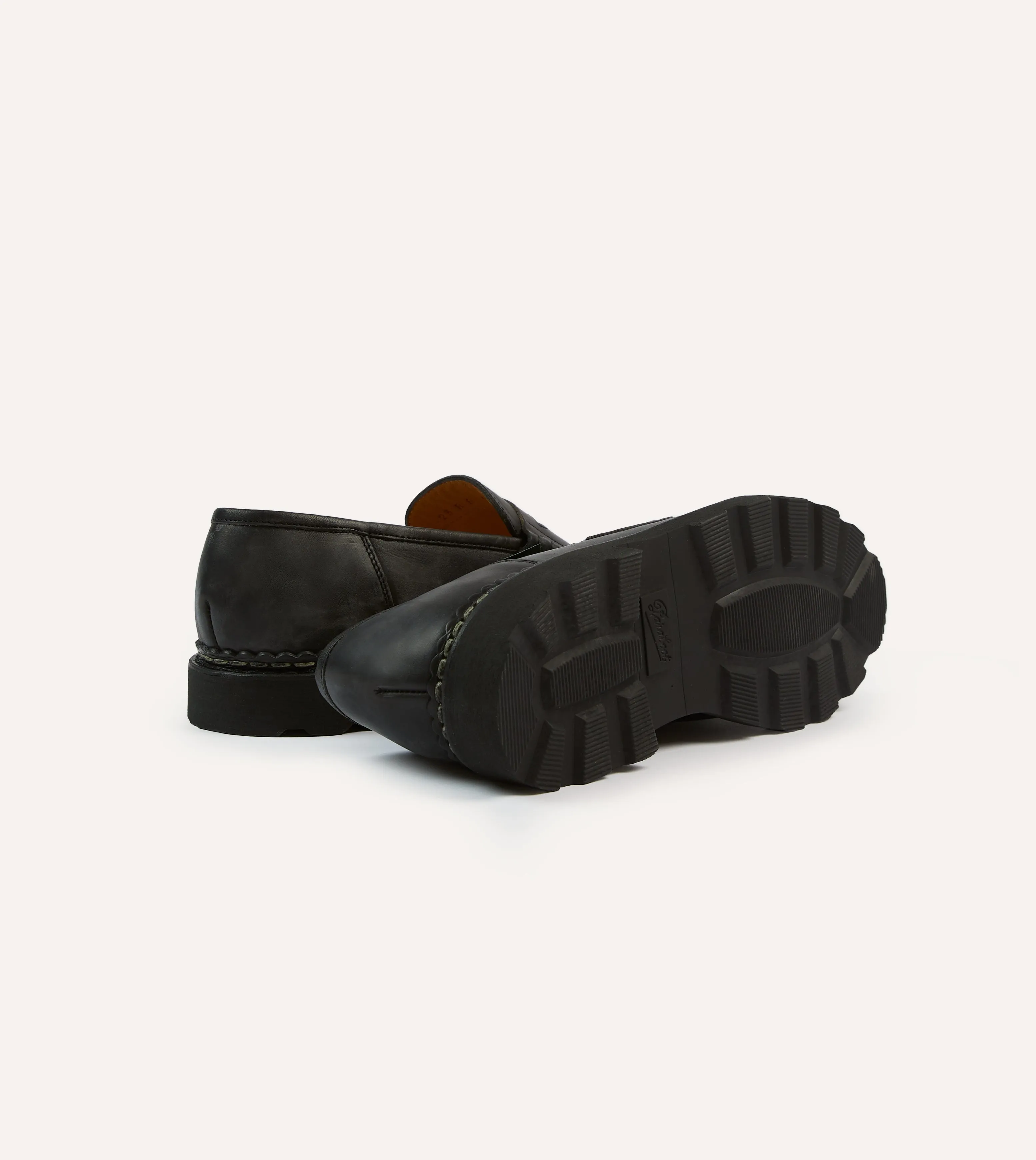 Open shape Paraboot Reims Black Leather Loafer
