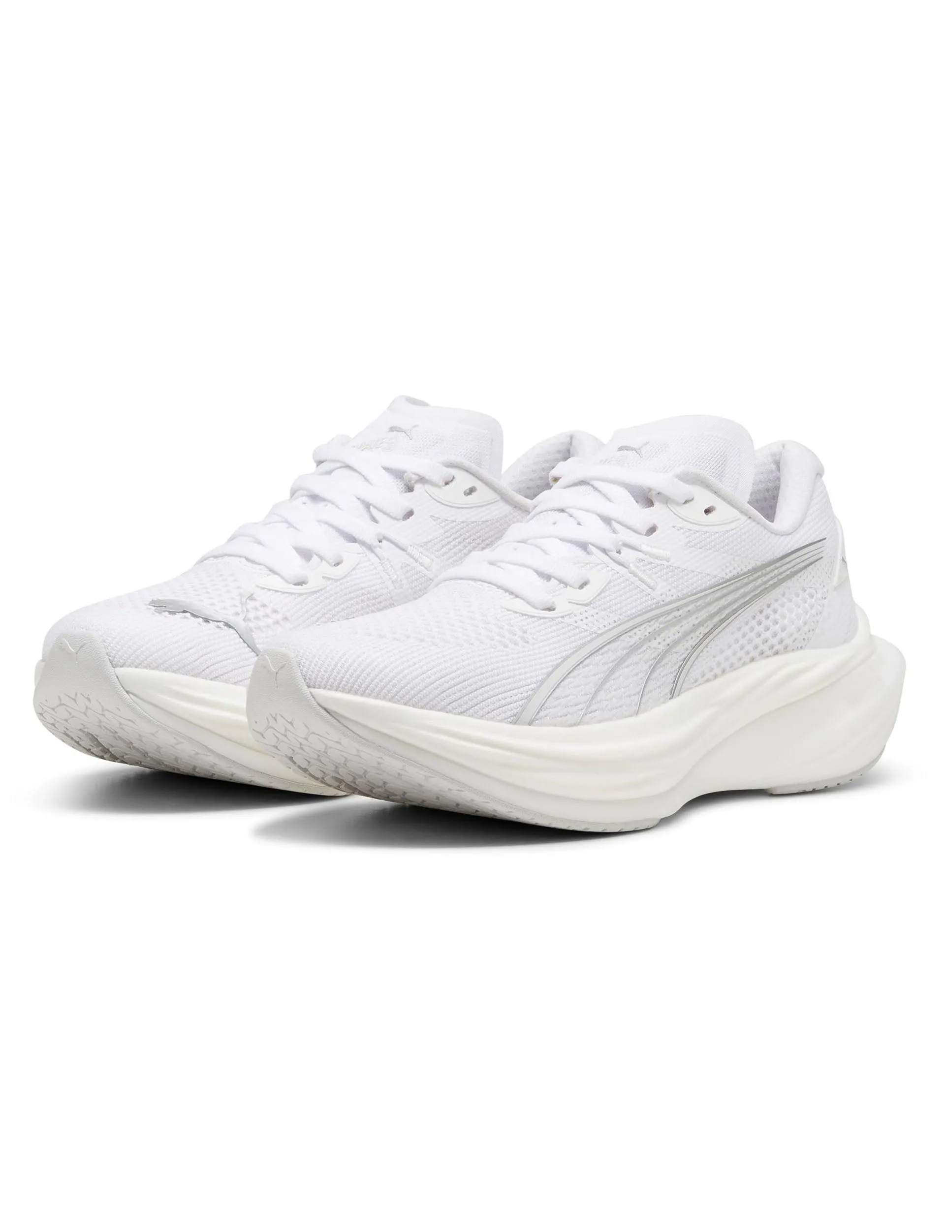 running in color runs shoes running in obstacle races shoes Deviate NITRO 3 Running Shoes - White/Feather Grey/Silver