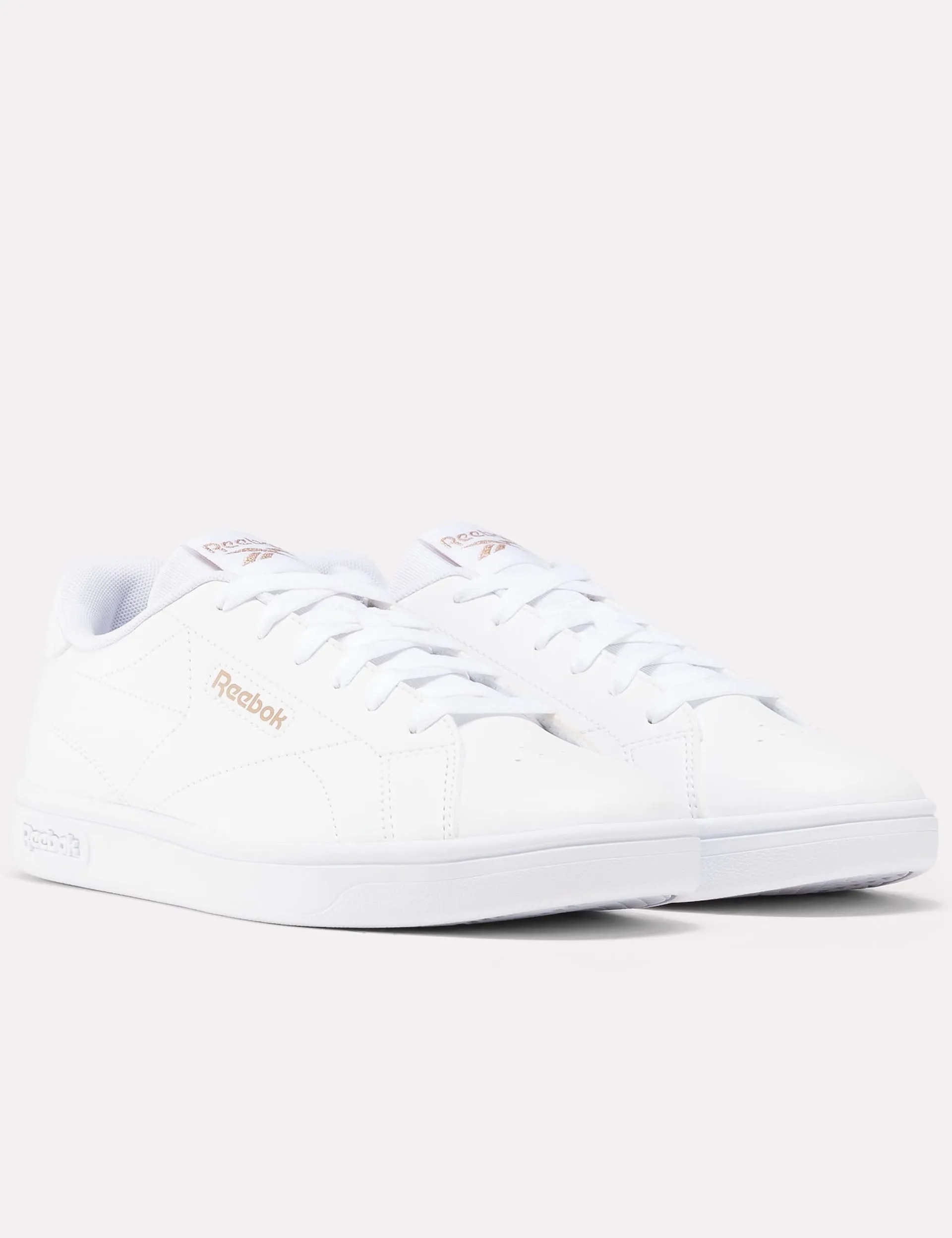 Summer Wear Court Clean Sneakers - White/Rose Gold