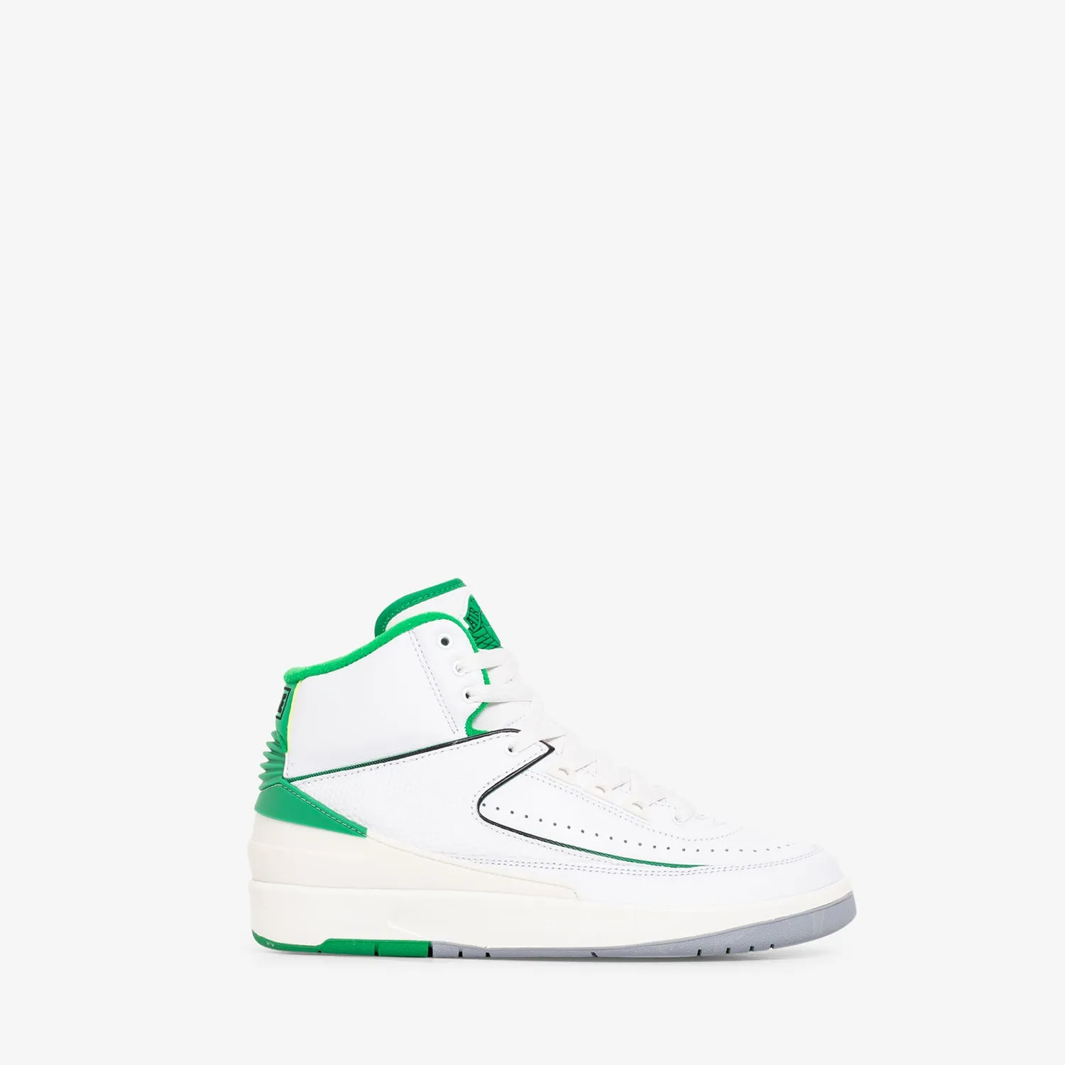 Grade School Air Jordan 2 Retro White | Lucky Green | Sail | Lt Steel Grey Urban Sport