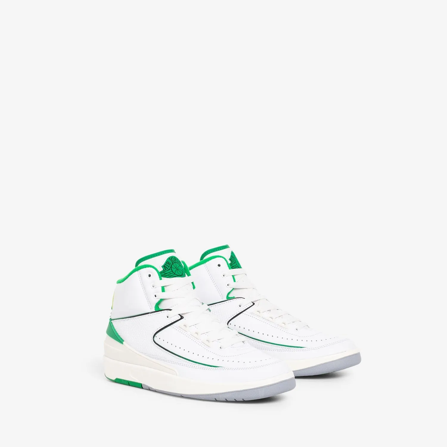 TPE Injection Midsole Comfort Straps Grade School Air Jordan 2 Retro White | Lucky Green | Sail | Lt Steel Grey
