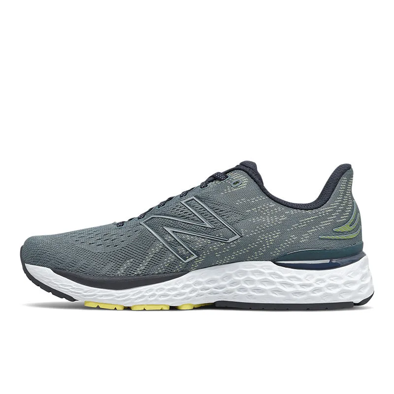 Solid - colored snow - running shoes Fresh Foam 880v11 - Ocean Grey with Yellow - Men's