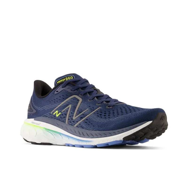Lightweight Mesh Shoes Prodigious comfort Fresh Foam X 860v13 - Navy with Dark Silver Metallic and Cosmic Pineapple - Men's