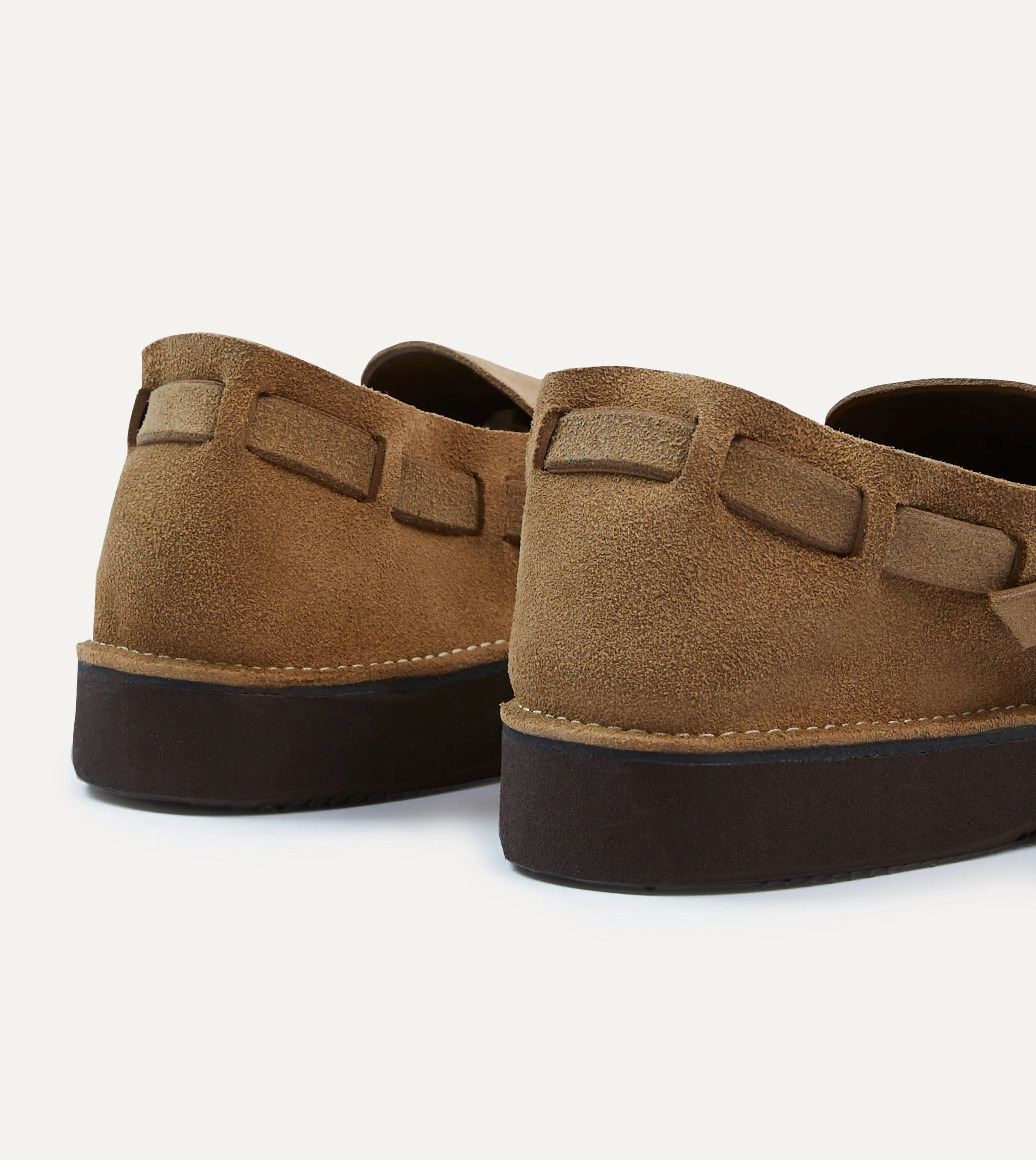 cold - weather shoes Aurora for Drake's Middle English Light Brown Roughout Leather Shoe