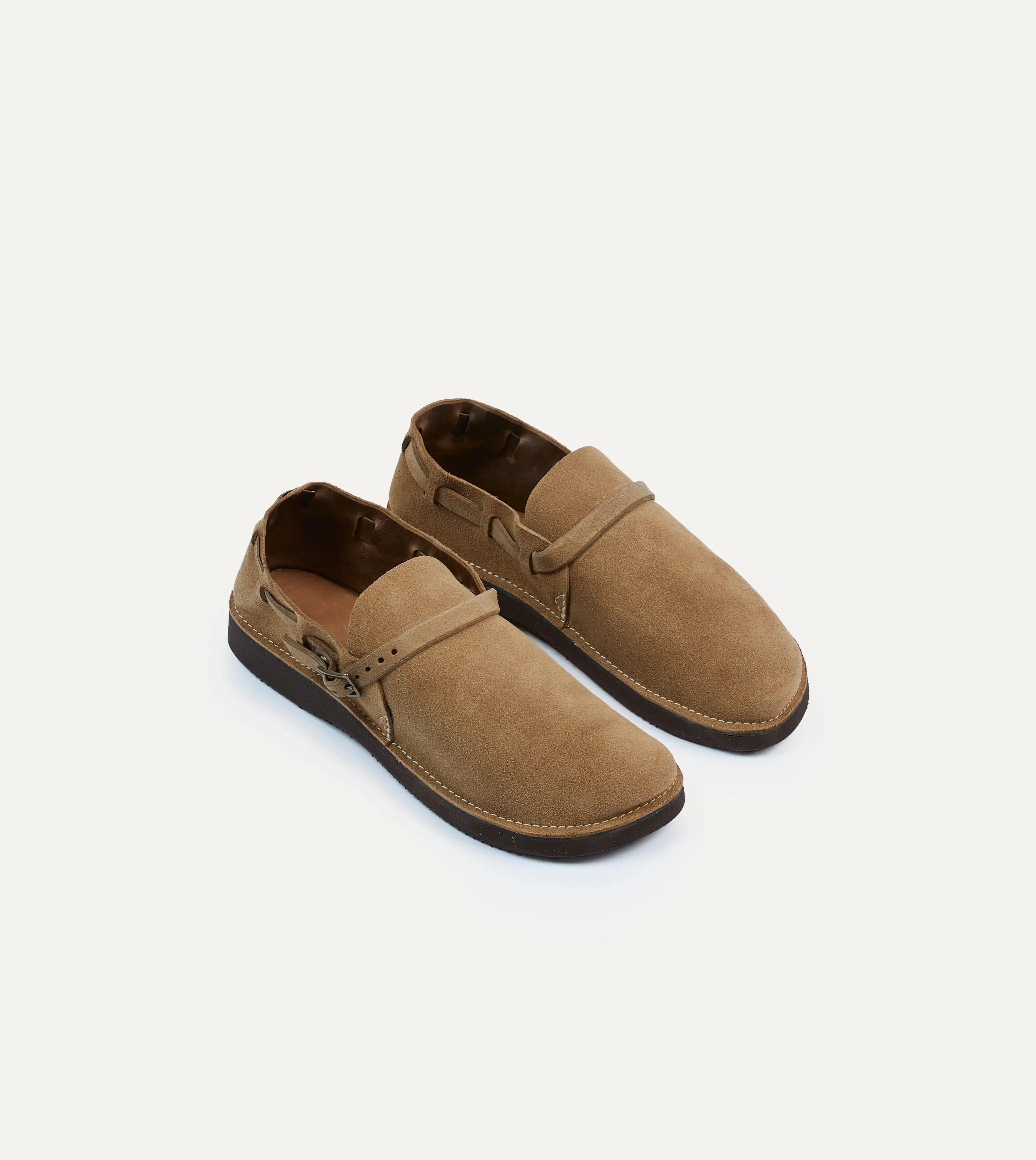 Aurora for Drake's Middle English Light Brown Roughout Leather Shoe Padded