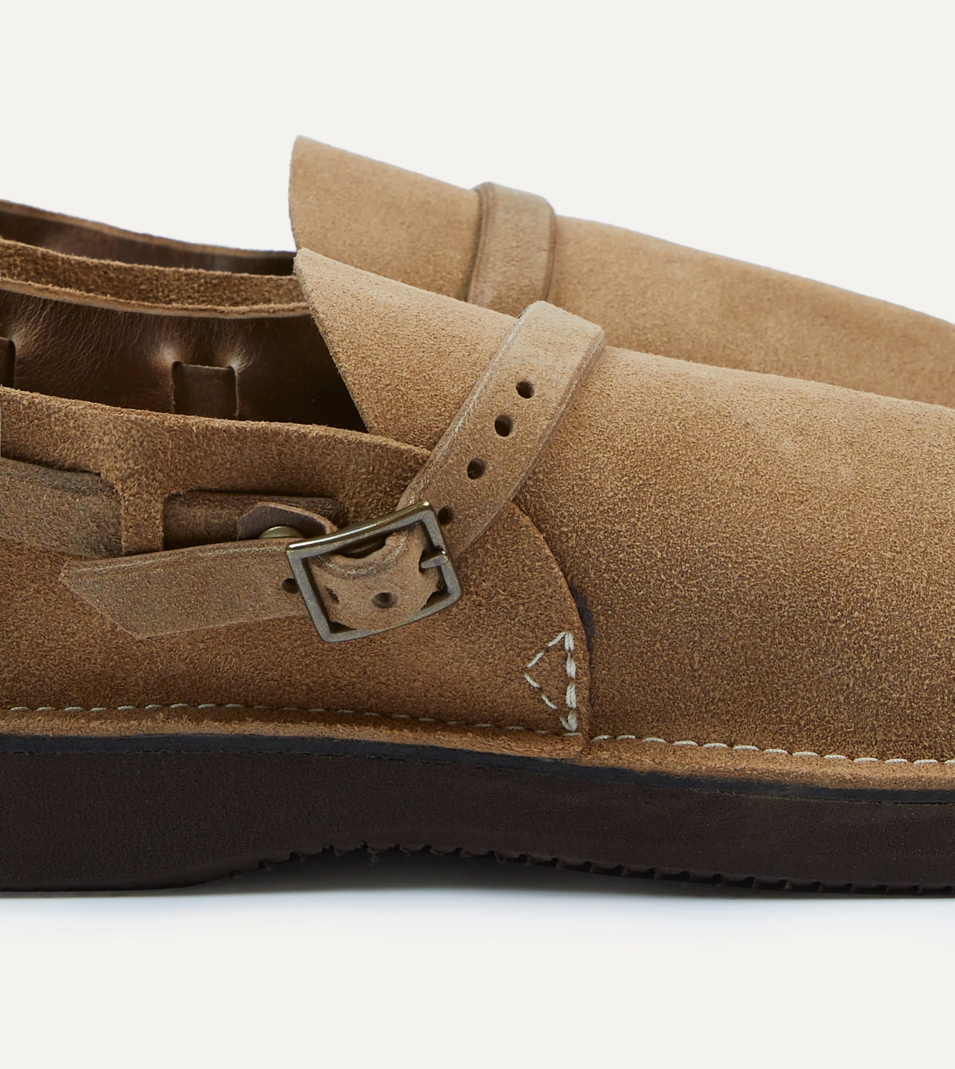 Aurora for Drake's Middle English Light Brown Roughout Leather Shoe runners work - related features