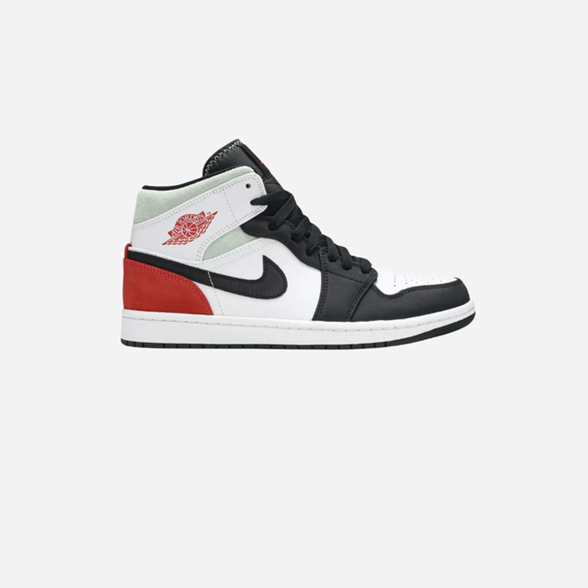 JORDAN 1 MID SE RED BLACK TOE Stretchable Material Step Relief