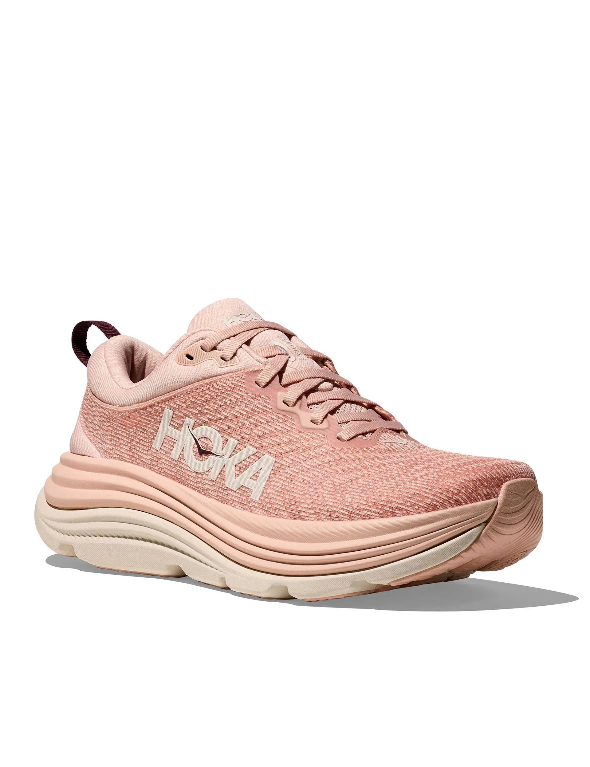 Gaviota 5 - Rose Latte/Rose Cream running in a corporate run shoes gym floor