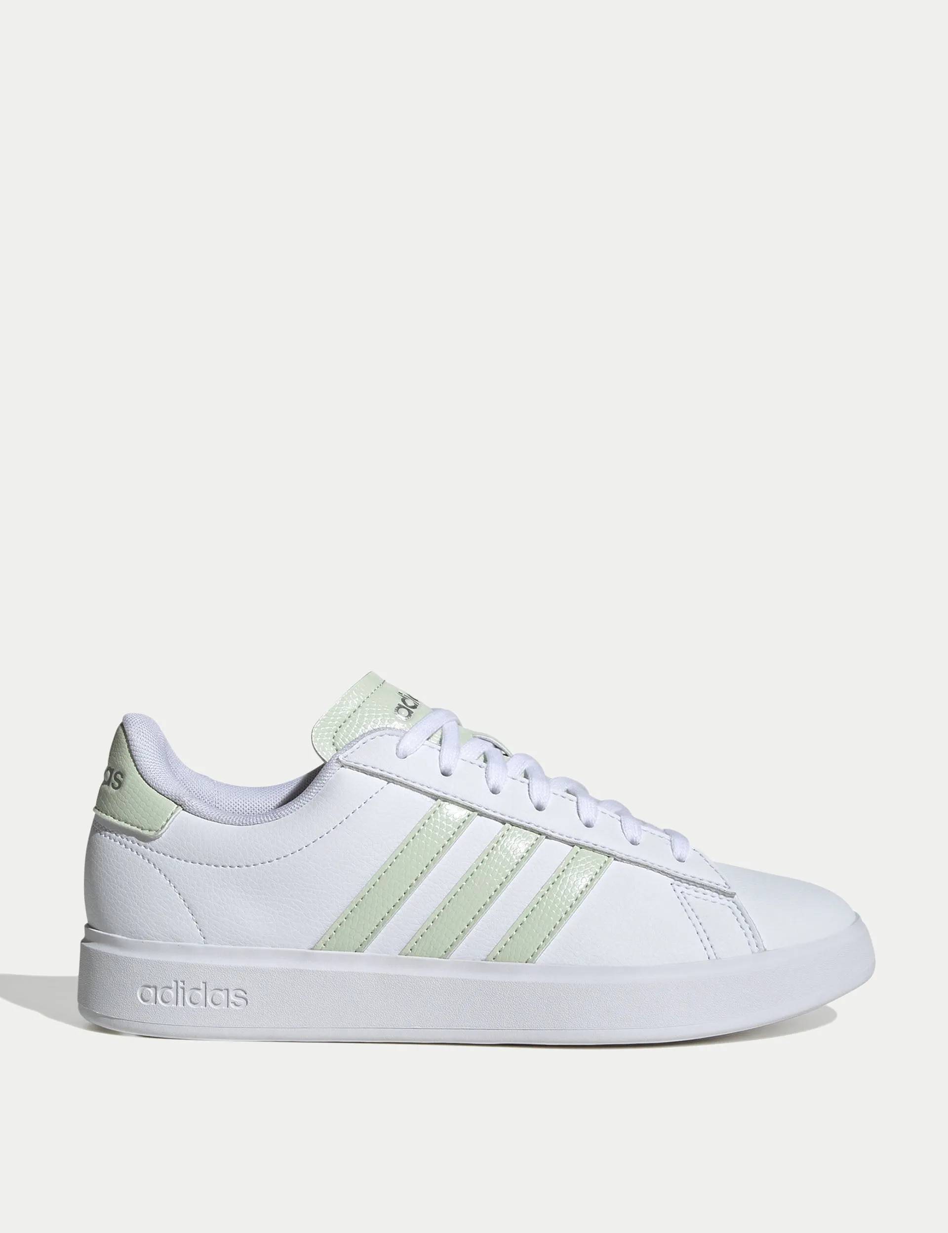 Grand Court 2.0 Shoes - Cloud White/Linen Green/Matte Silver Comfortable Low Key