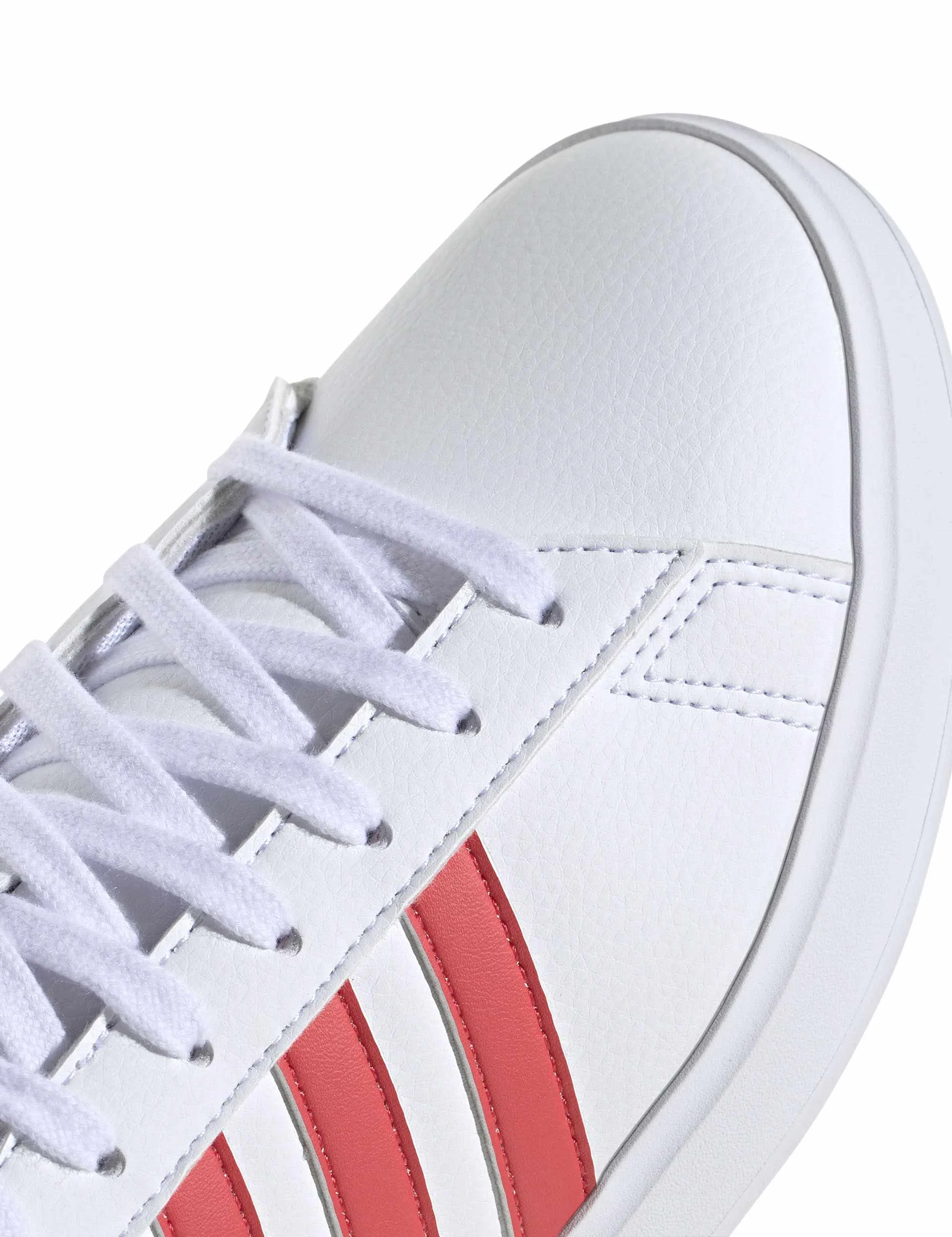 Grand Court 2.0 Shoes - Cloud White/Semi Lucid Red Flexible   strap