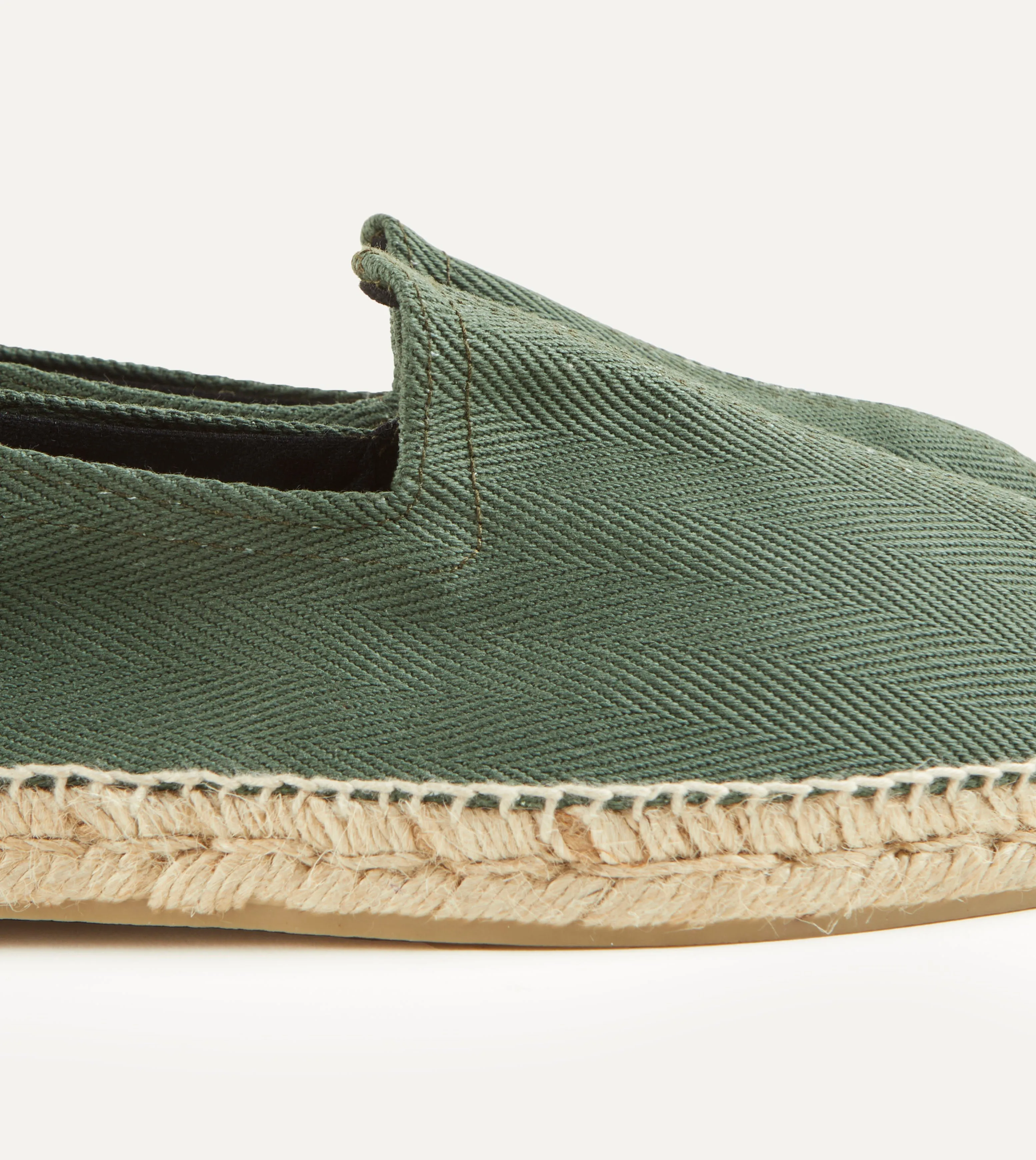 Green Herringbone Cotton Espadrilles party - related advantages Heel Support
