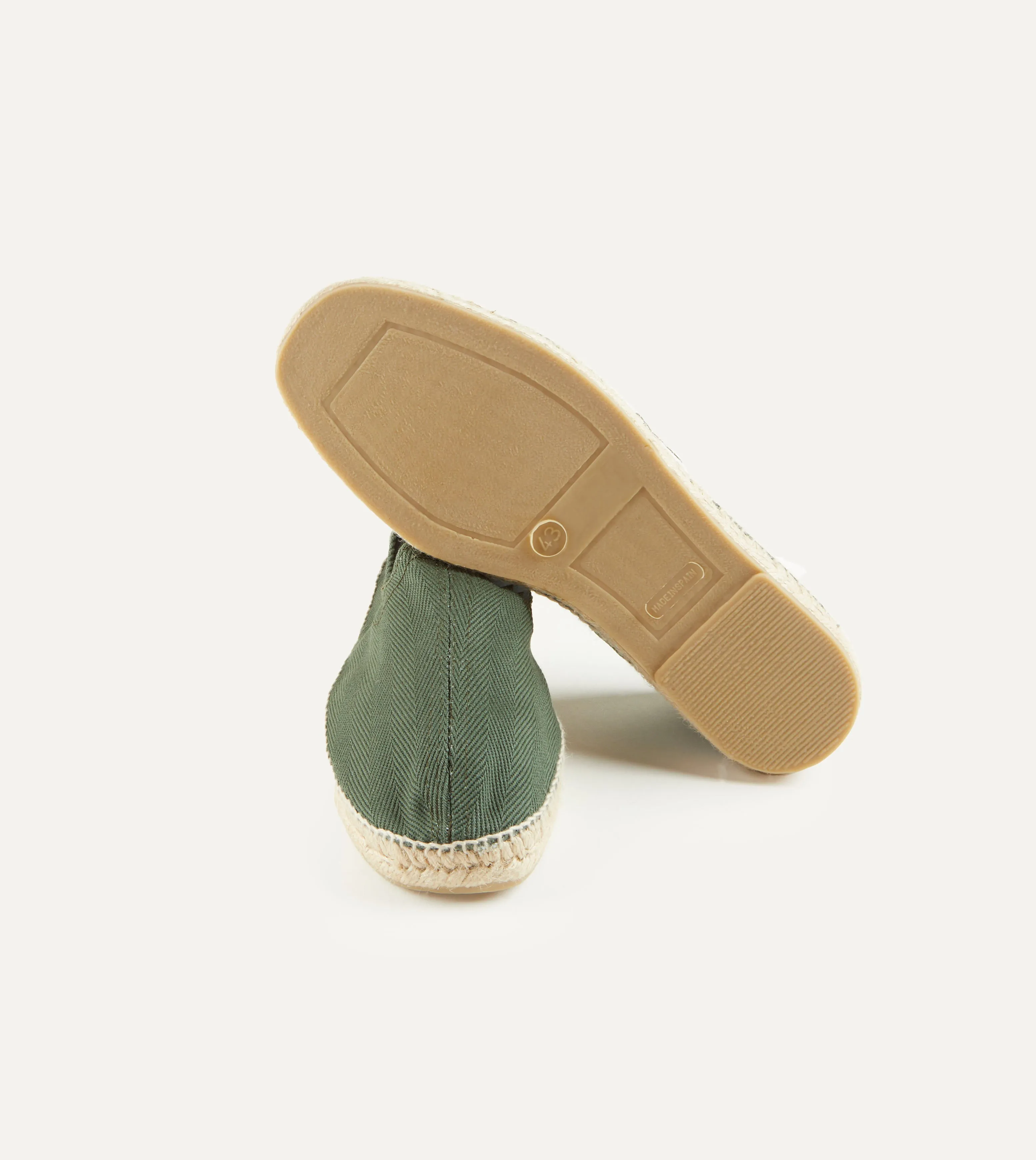 runners' speed Green Herringbone Cotton Espadrilles