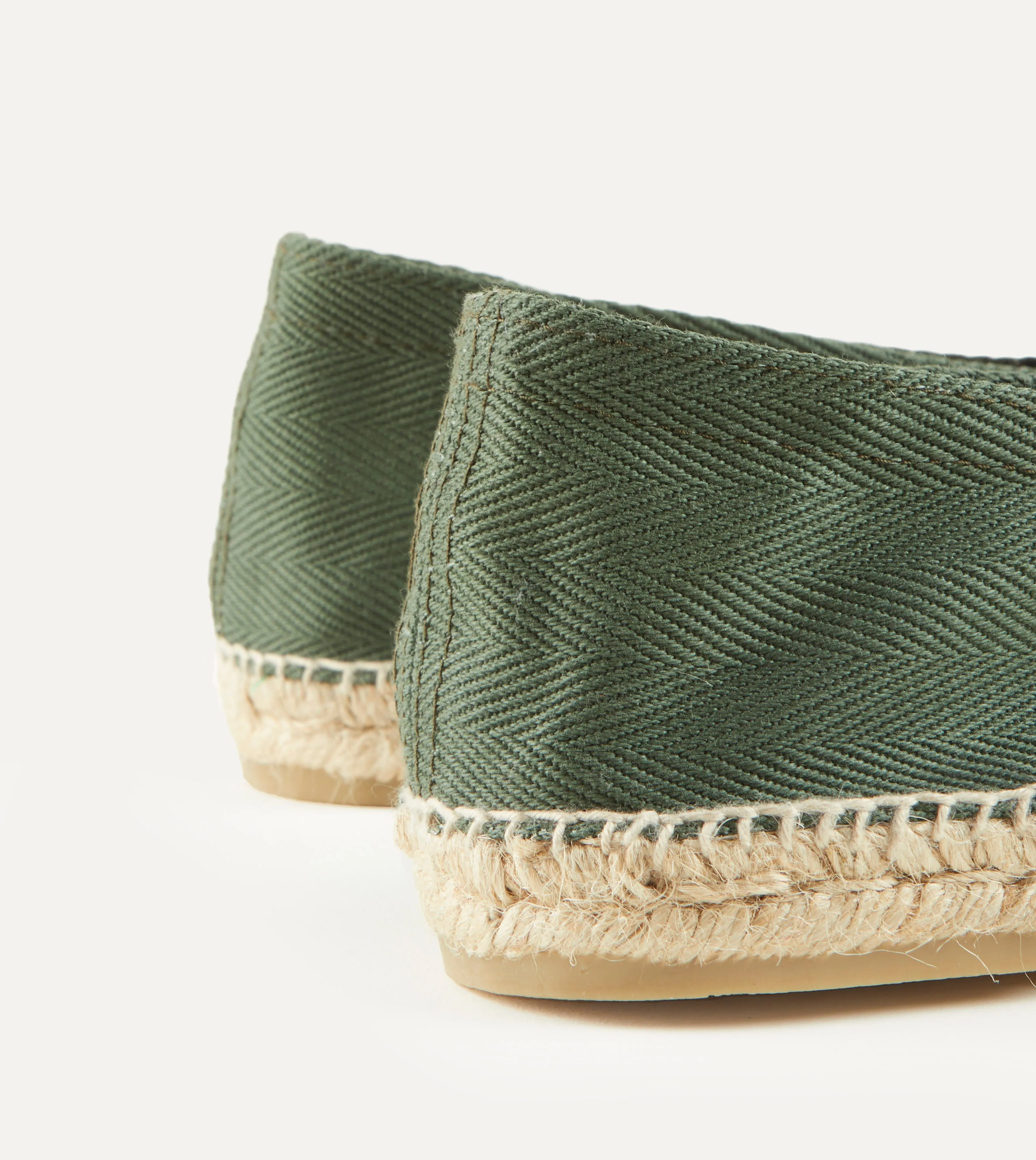 Green Herringbone Cotton Espadrilles sandal Balance