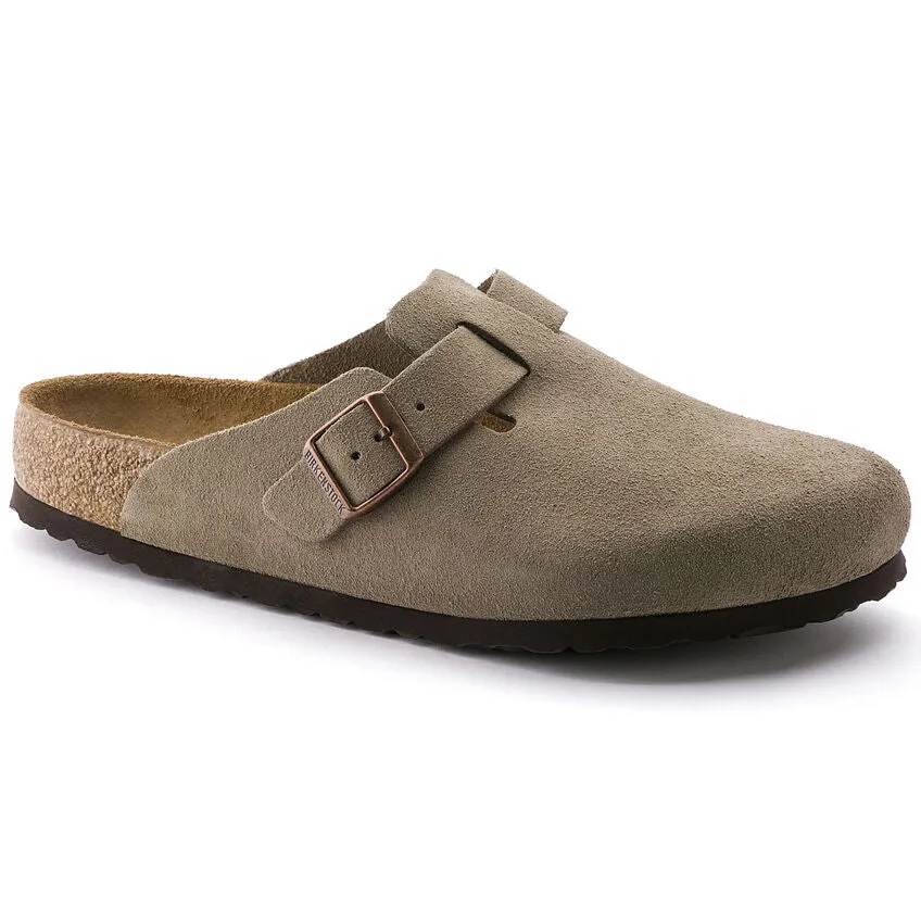 BOSTON SOFT FOOTBED SUEDE LEATHER - TAUPE Sporty Comfortable Chunky