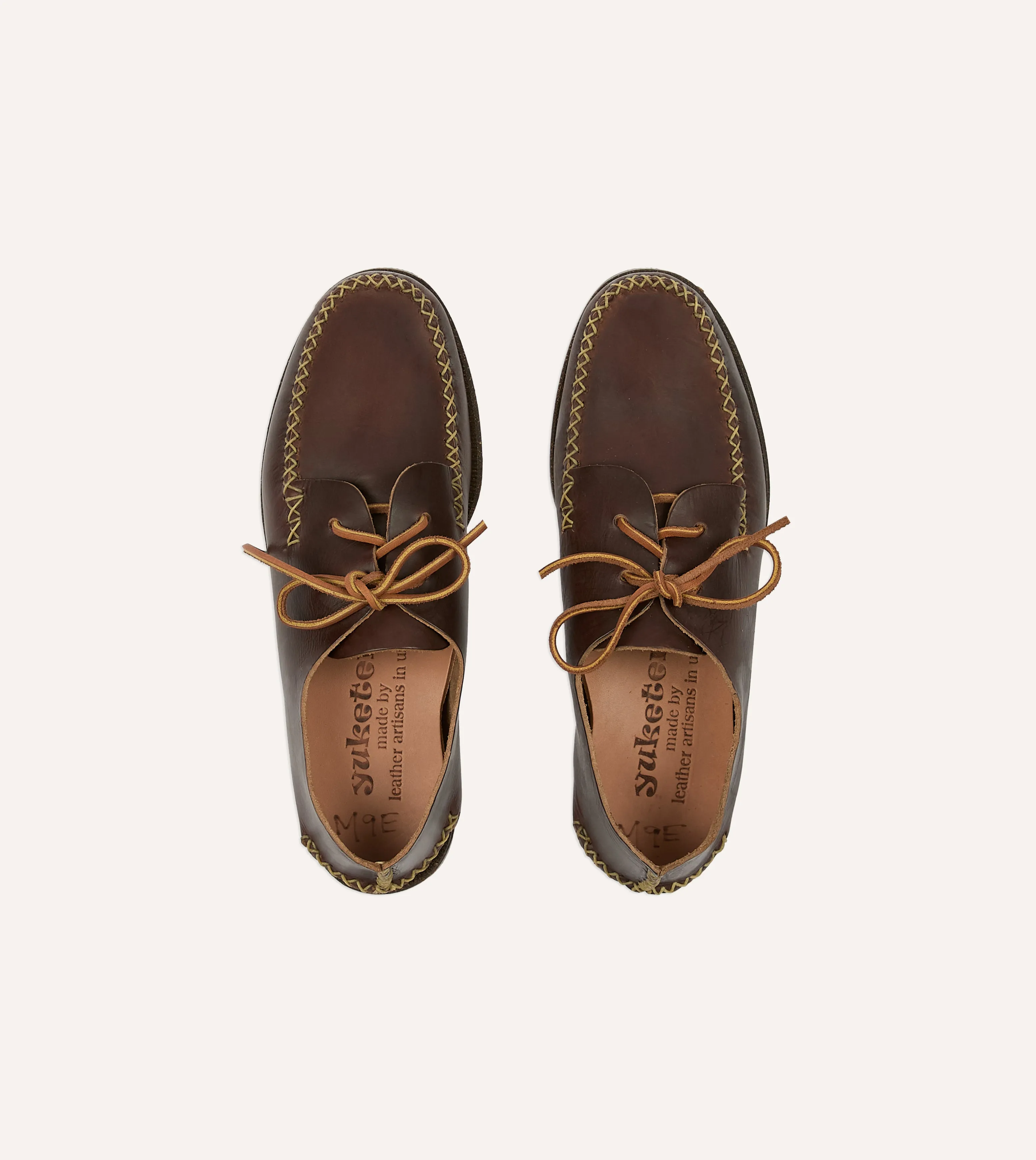 Yuketen Brown Two-Piece Oxford with Camp Sole Timeless Performance