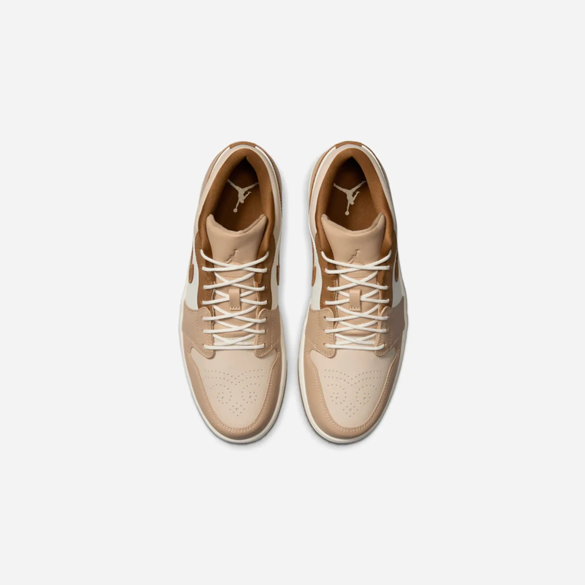 Nike Air Jordan 1 Low Hemp Light British Tan Ventilated Footbed Stretch Laces