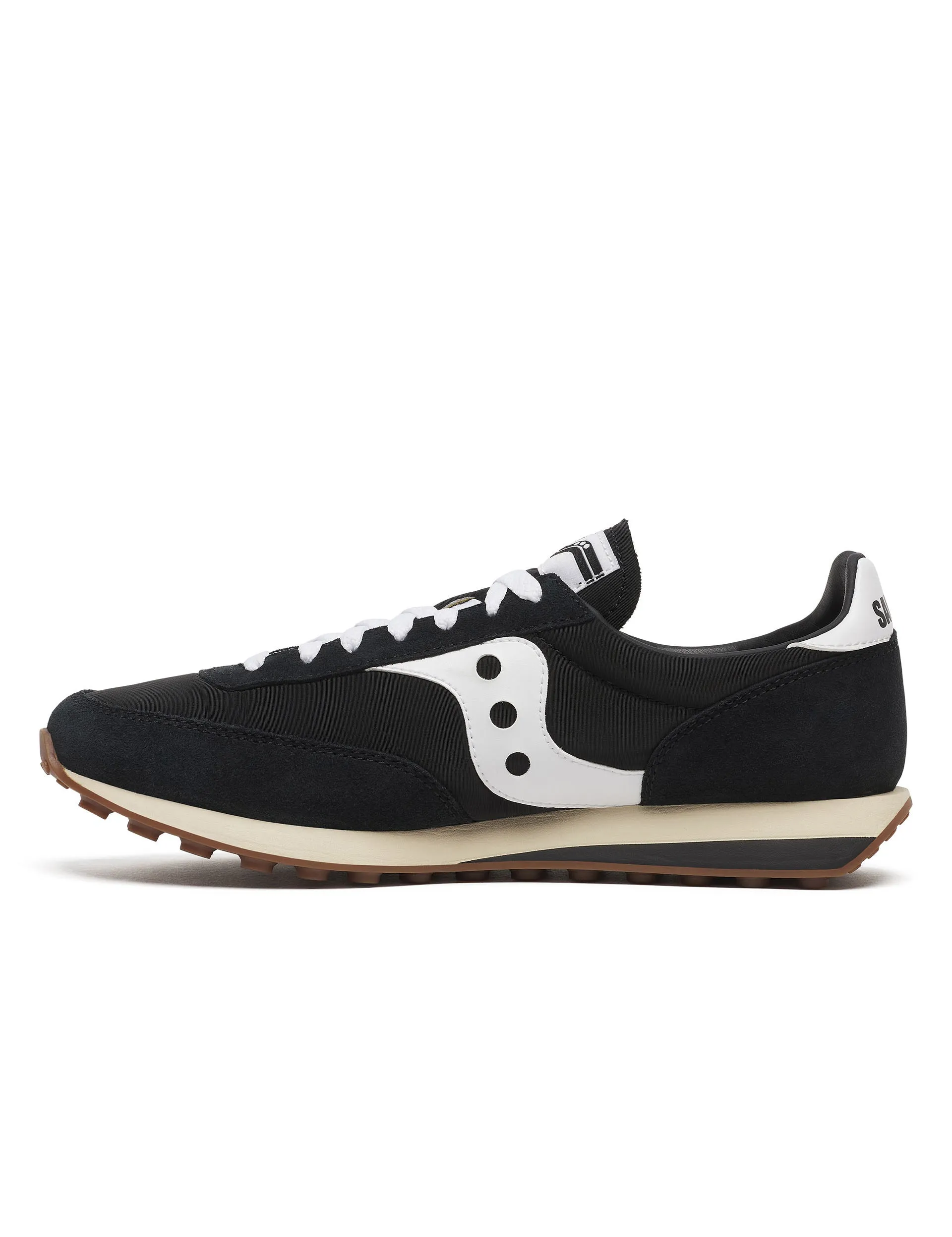 Trainer 80 - Black/White Multi   Tread Stretch tongue