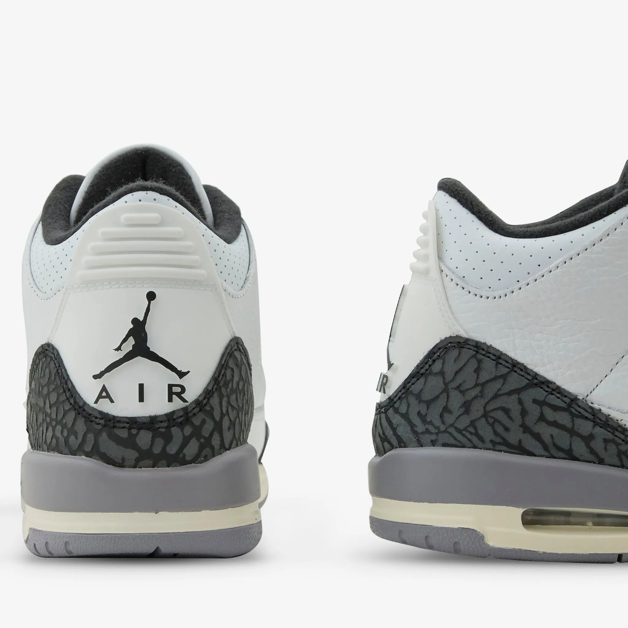 Grade School Air Jordan 3 Retro Summit White | Fire Red | Cement Grey | Black SlipOn