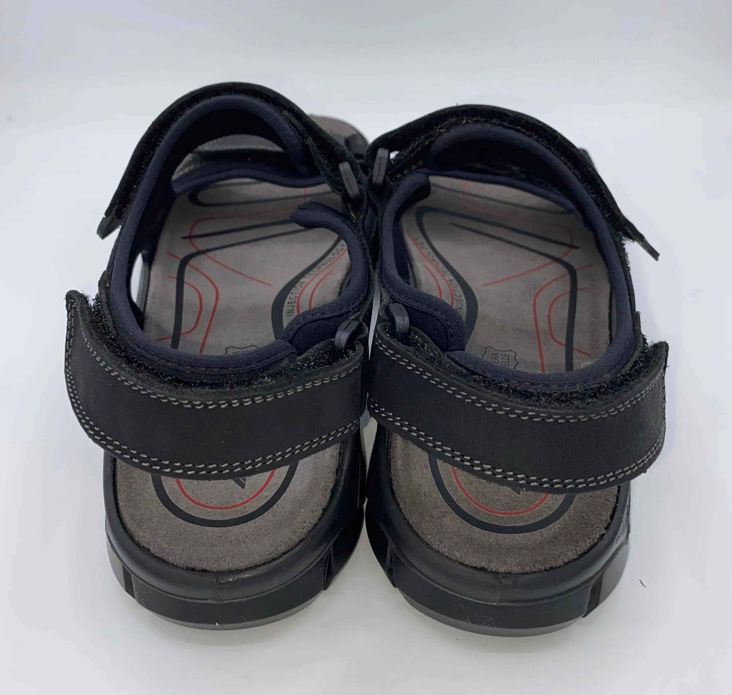 Urban Fresh IMAC Italian Leather Velcro Sandals Black/Grey - 196269 3400/018