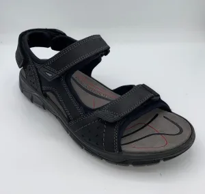 Blue Cool IMAC Italian Leather Velcro Sandals Black/Grey - 196269 3400/018