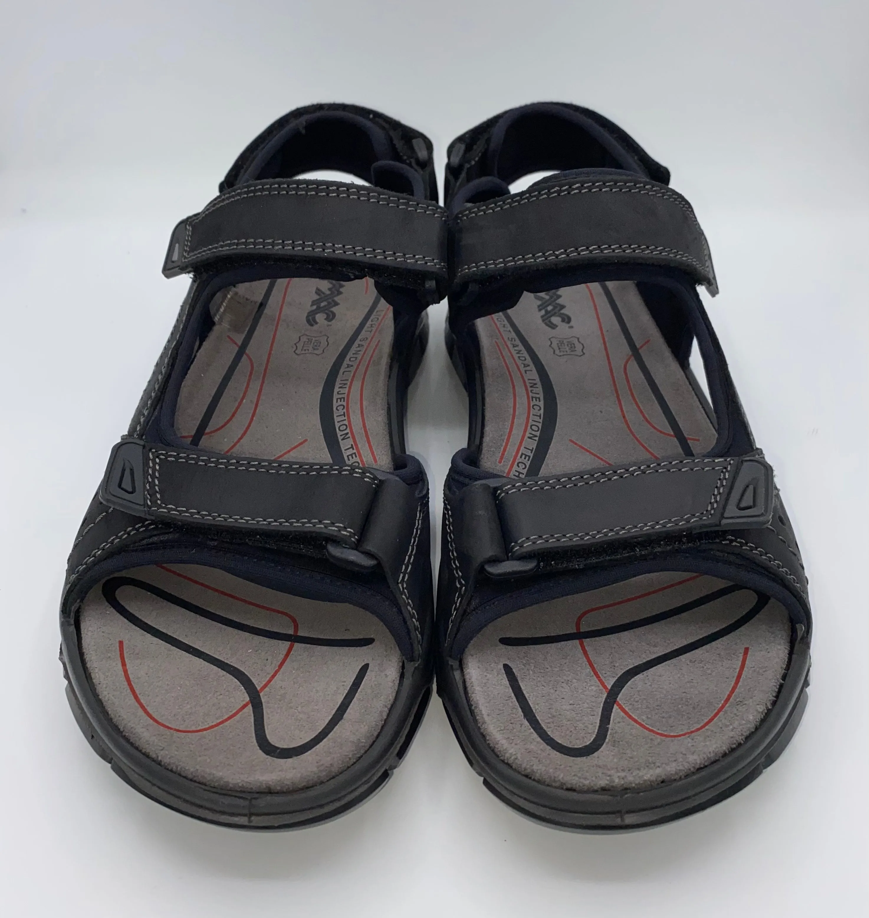 IMAC Italian Leather Velcro Sandals Black/Grey - 196269 3400/018 City Chill