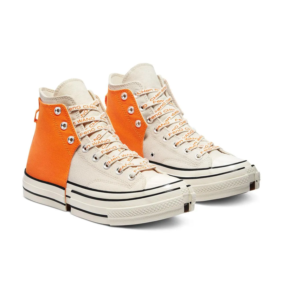 Durable Build Hiking Trails Work   Feng Chen Wang 2-in-1 Chuck 70 Hi 'Persimmon Orange'
