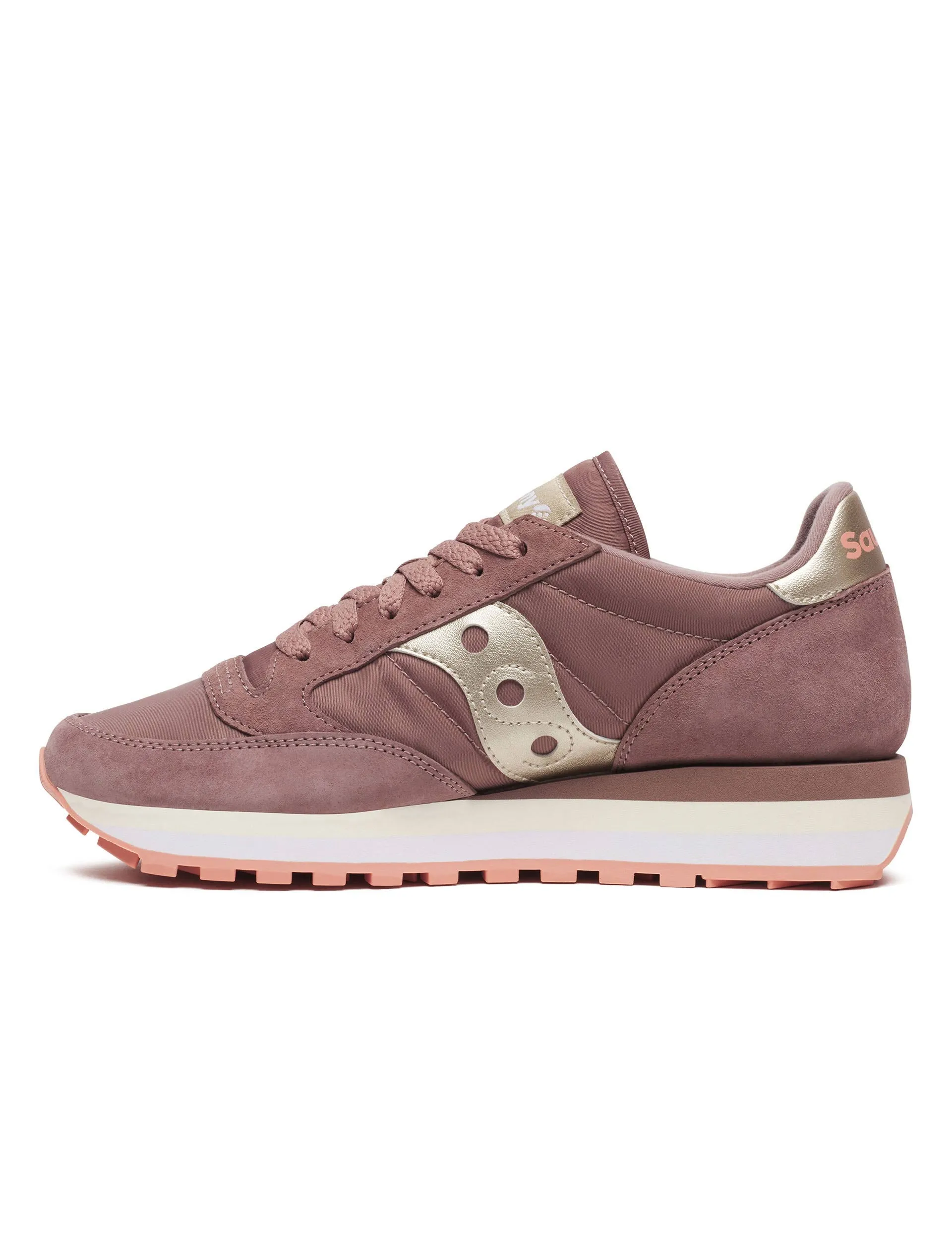 Jazz Triple - Brown/Metallic running in a butte area shoes