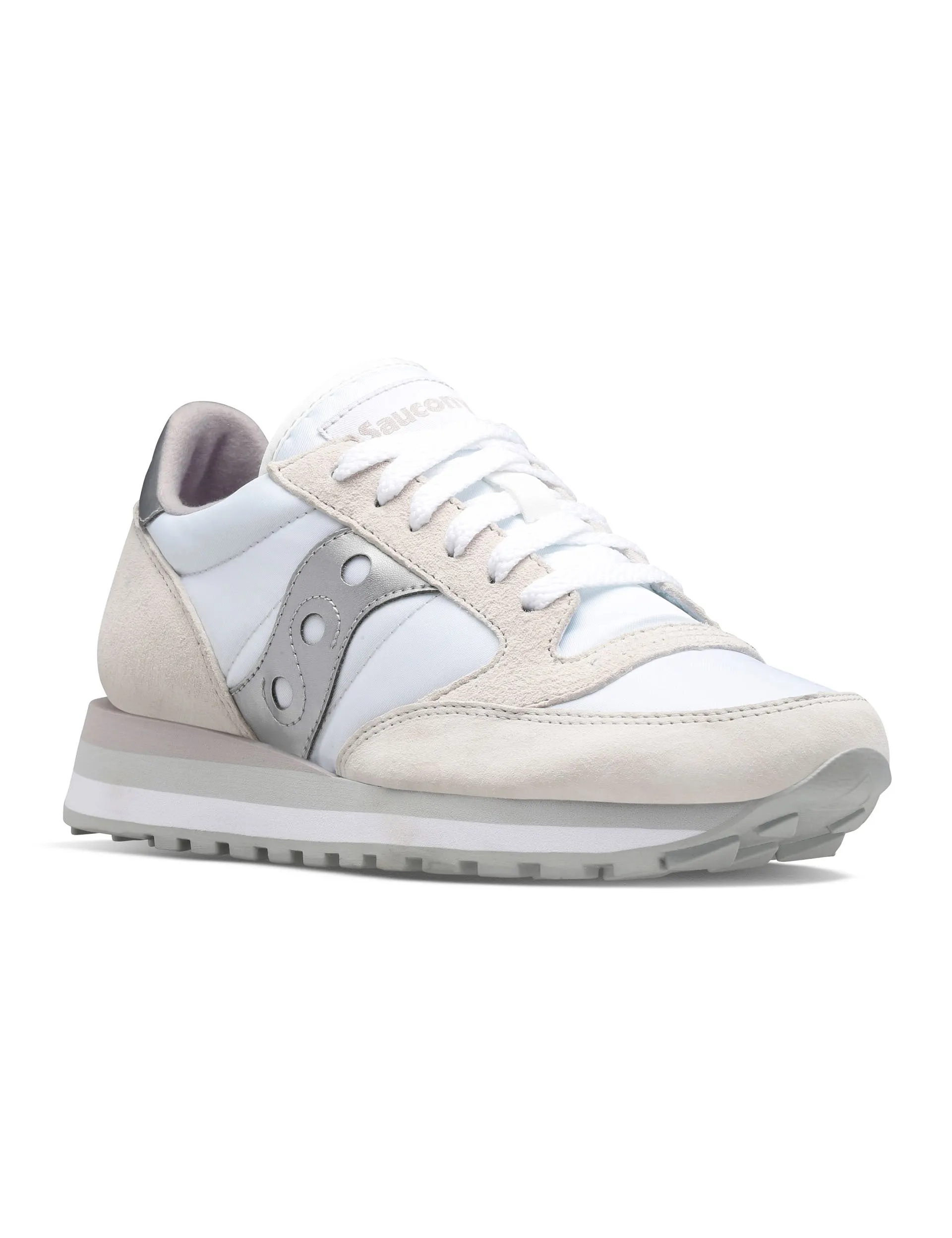 Jazz Triple - White/Silver 3D printed midsole Contrasting Colors