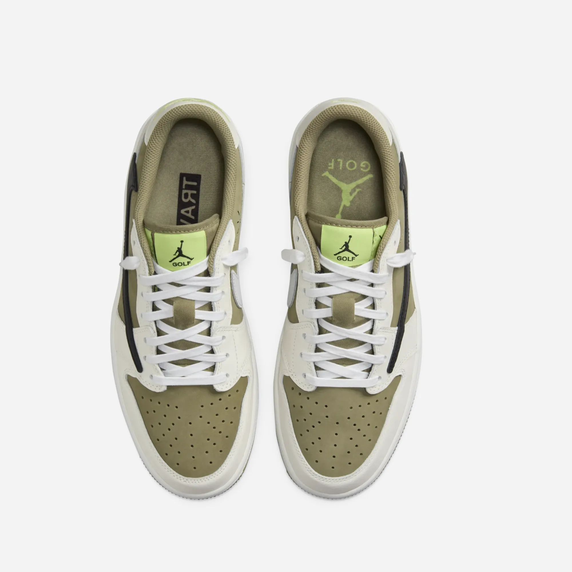 JORDAN 1 RETRO LOW GOLF TRAVIS SCOTT NEUTRAL OLIVE Air Flow Channels