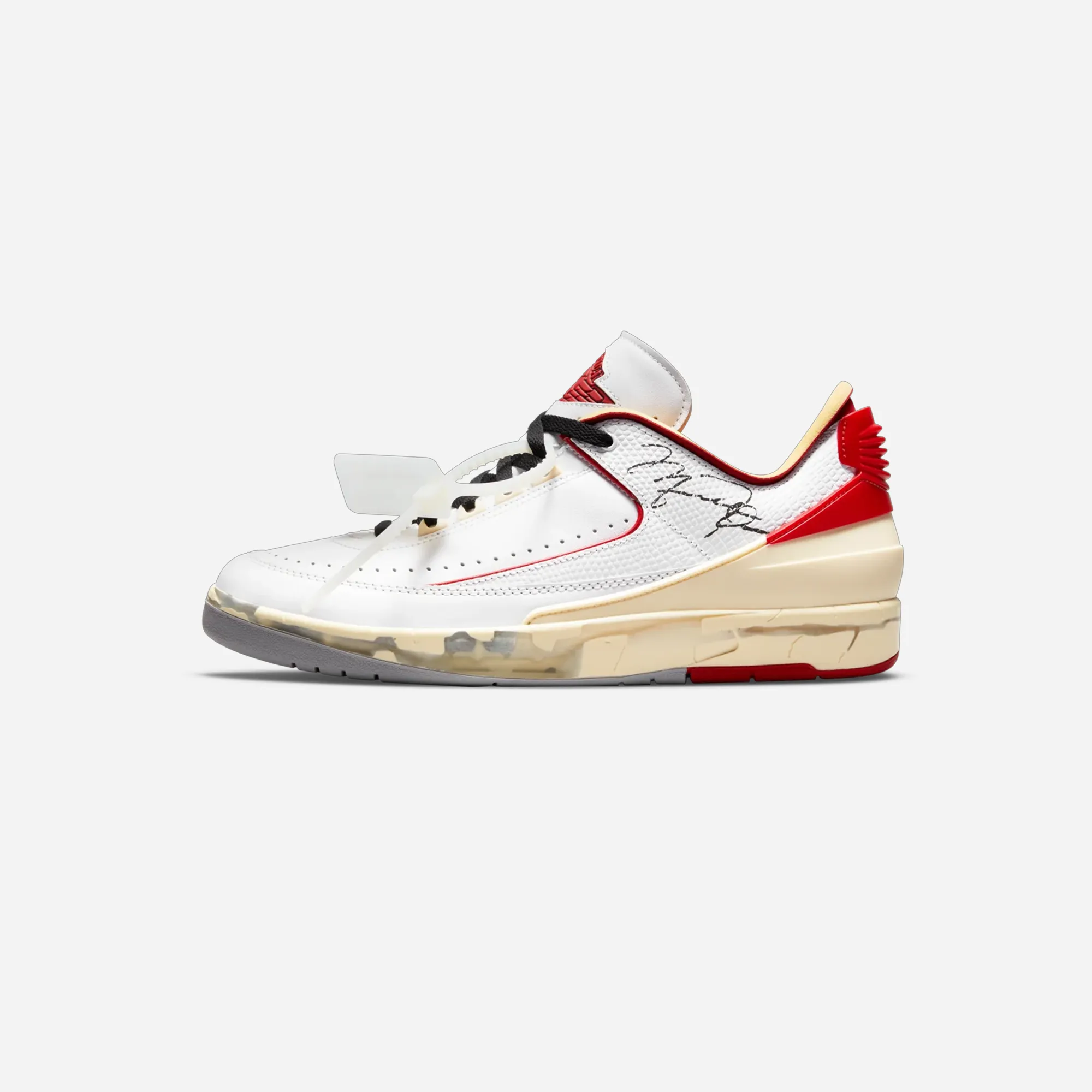 JORDAN 2 RETRO LOW SP OFF-WHITE WHITE RED All-day Traction Impact Resistant Frame