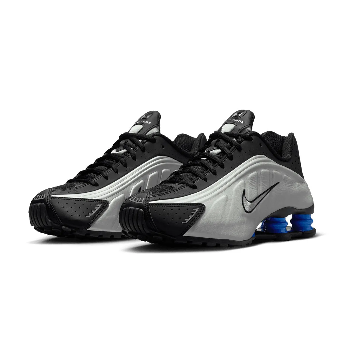 Wmns Shox R4 'Metallic Silver Black Racer Blue' Fashion Edge