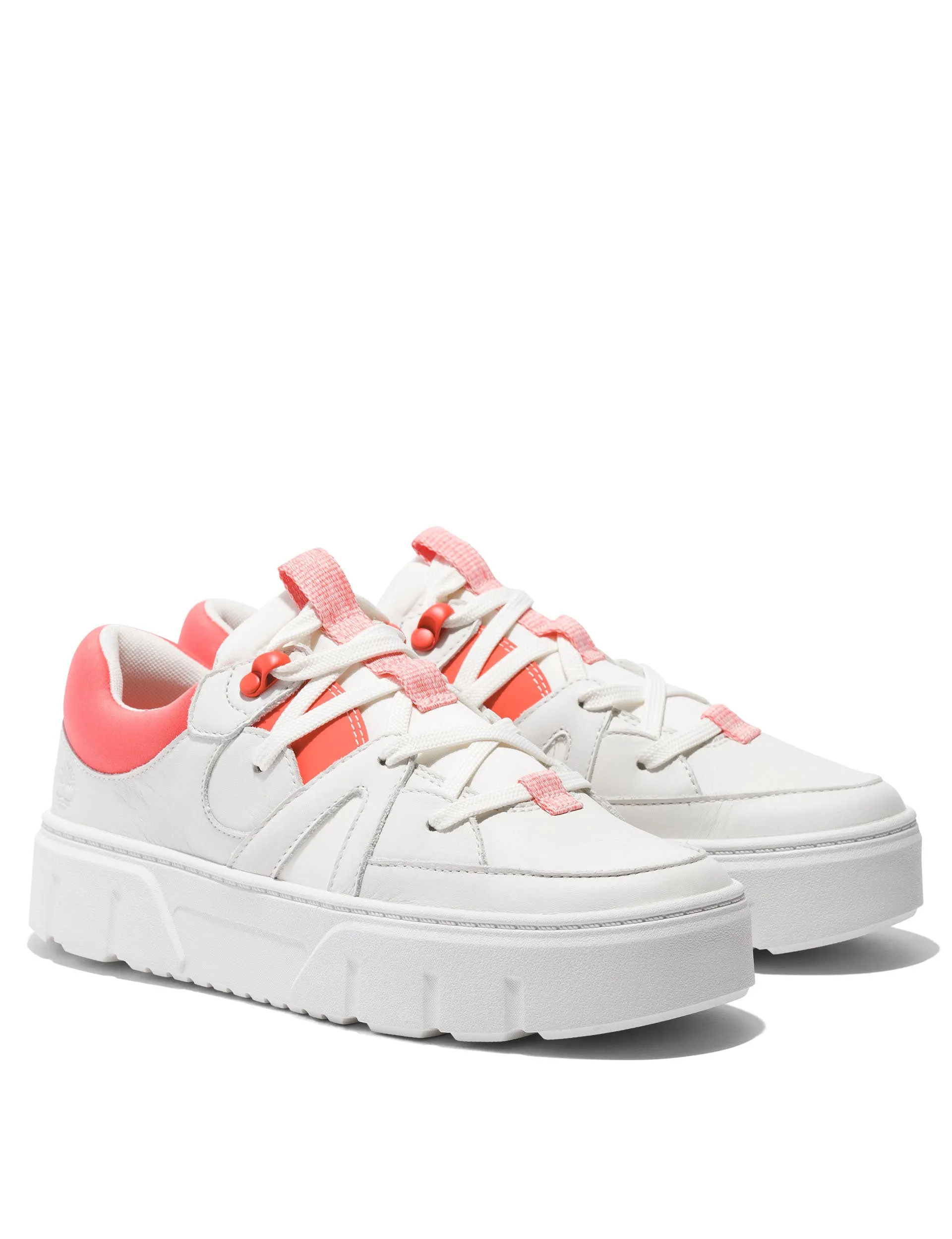 Comfortable Footbed Laurel Court Lace-Up Low Trainer - White